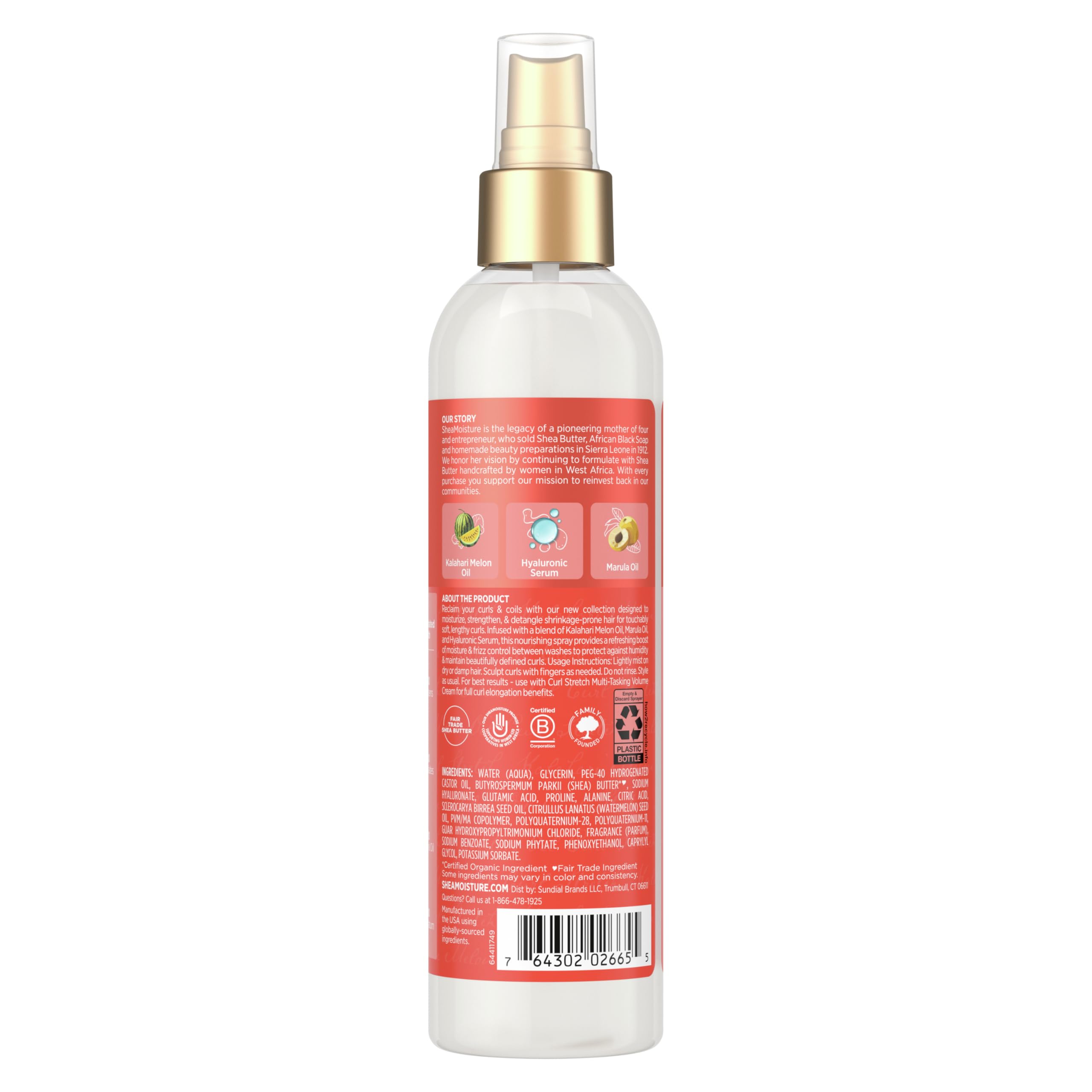 Foto 3 pulgar | Spray Refrescante Sheamoisture Curl Stretch Con Hialurónico 240 Ml - Venta Internacional.