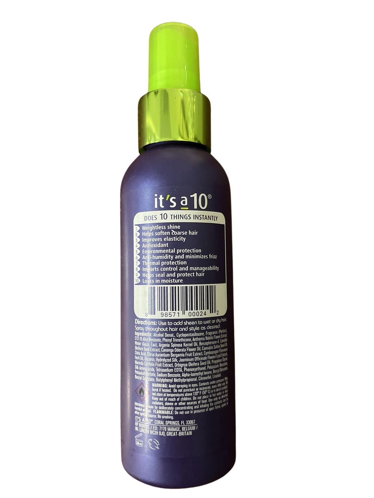 Foto 3 pulgar | It's A 10 Miracle Shine Spray, 4 Ounce - Venta Internacional.