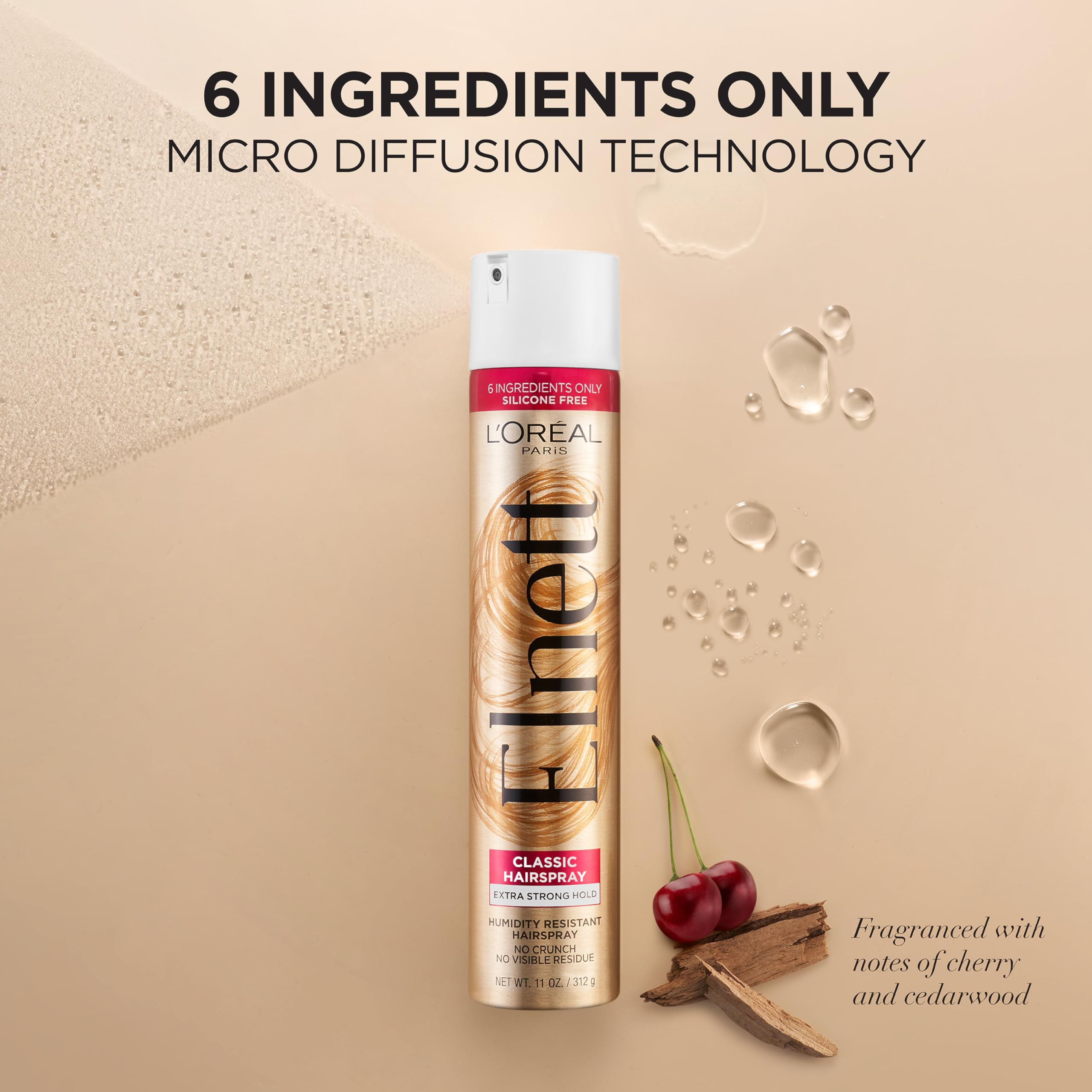 Foto 6 pulgar | Laca Para El Cabello L'oreal Paris Elnett Satin, Fijación Extra Fuerte, 325 Ml - Venta Internacional.