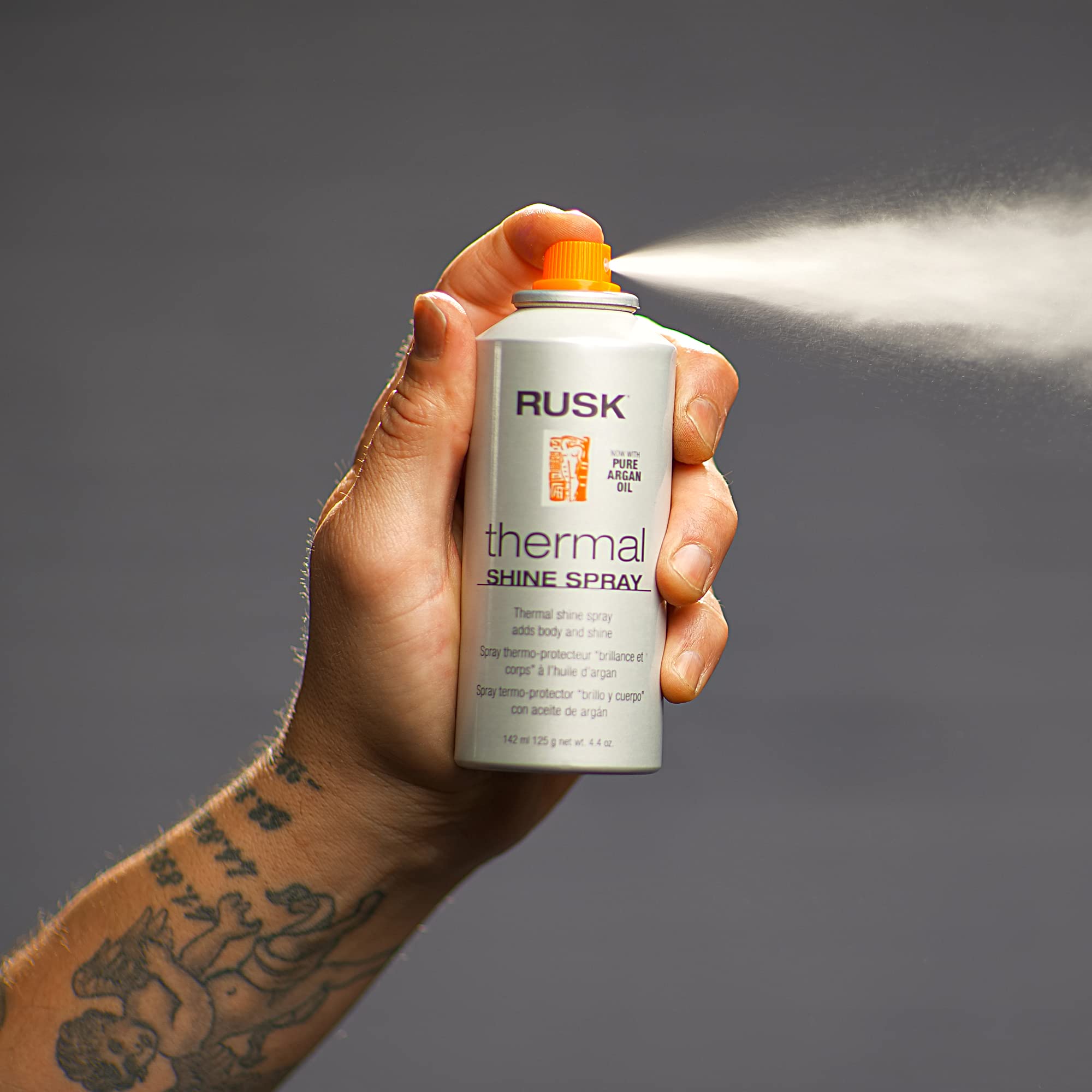 Foto 4 pulgar | Spray De Brillo Térmico Rusk, Aceite De Argán Puro, 130 Ml - Venta Internacional.