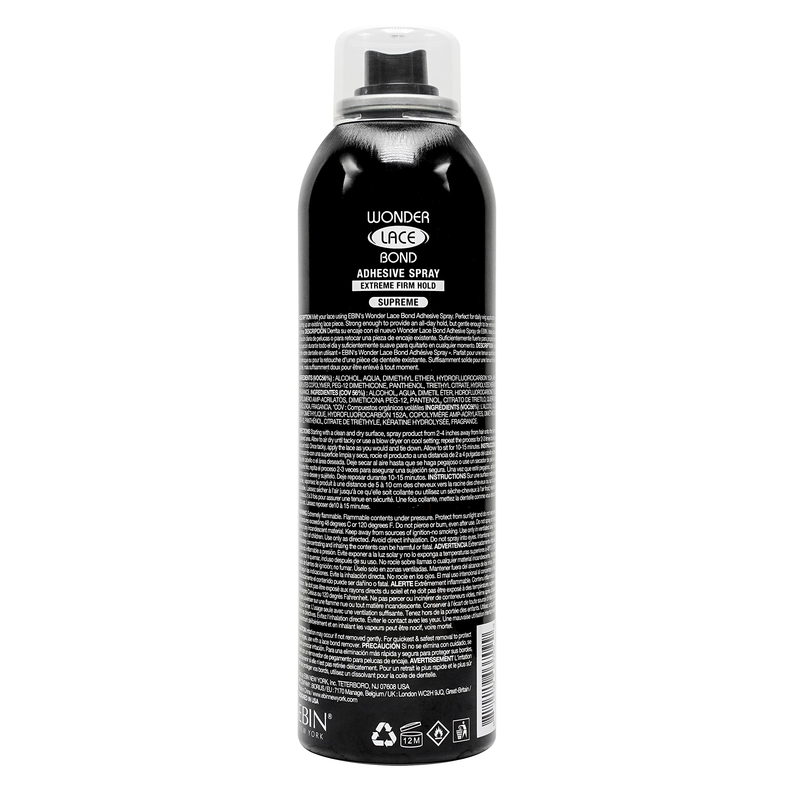 Foto 6 pulgar | Aerosol Adhesivo Ebin New York Wonder Lace Bond Supreme 180 Ml - Venta Internacional.