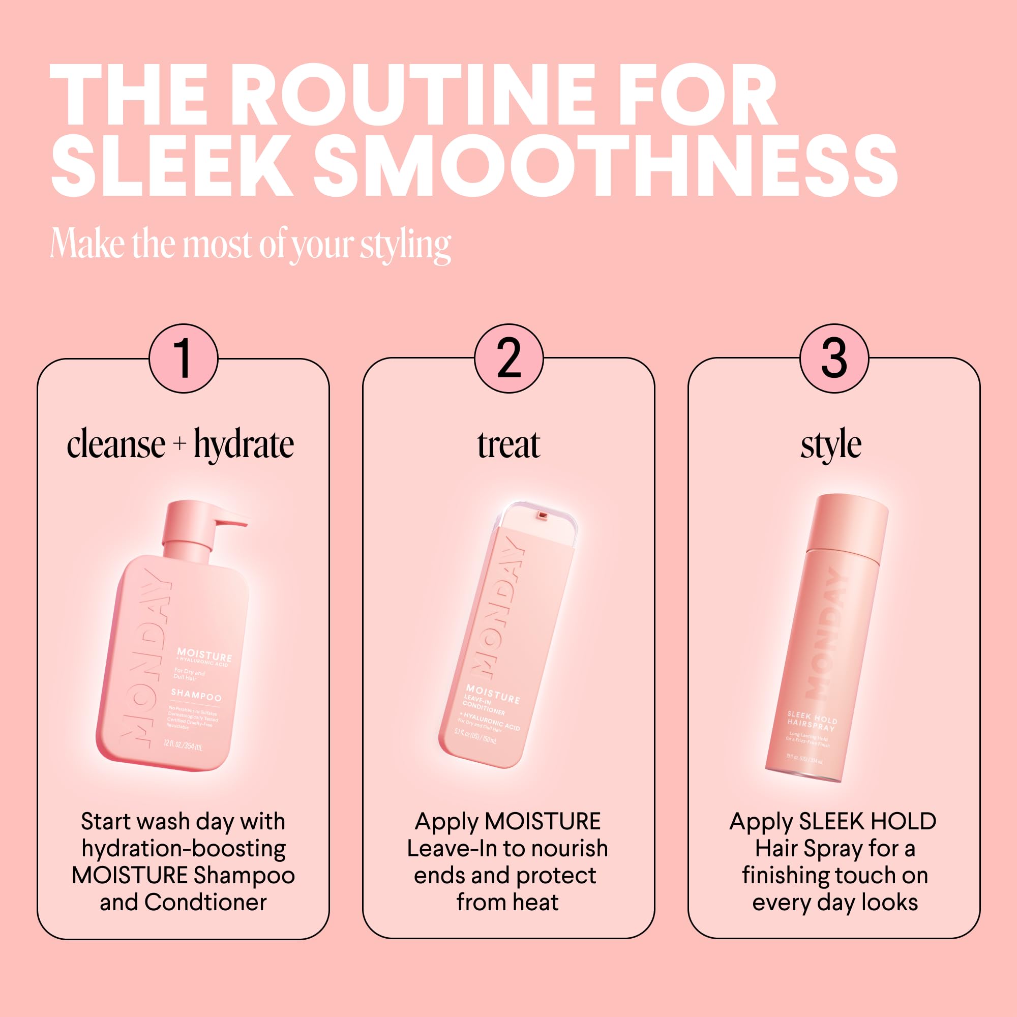 Foto 7 pulgar | Laca Para El Cabello Monday Haircare Sleek Hold, 300 Ml, Acabado Duradero - Venta Internacional.