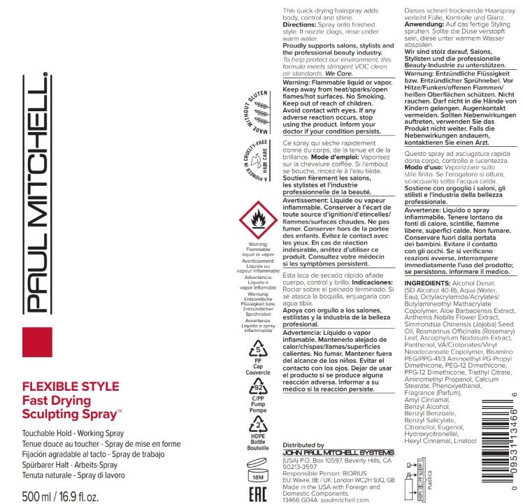 Foto 8 pulgar | Spray Para El Cabello Paul Mitchell De Secado Rápido Para Esculpir, Fijación Media - Venta Internacional.