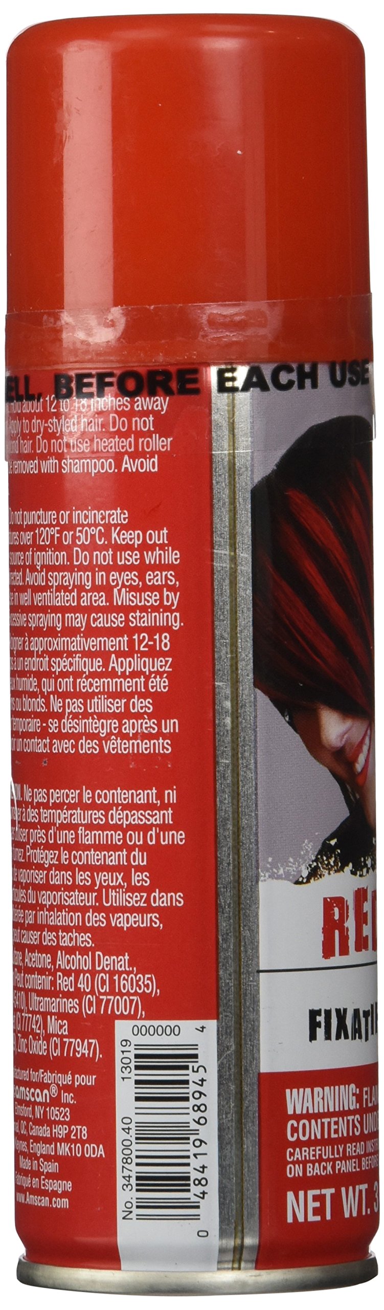 Foto 5 pulgar | Spray Para El Cabello Amscan Hipoalergénico Rojo 90 Ml Perfect Party - Venta Internacional.