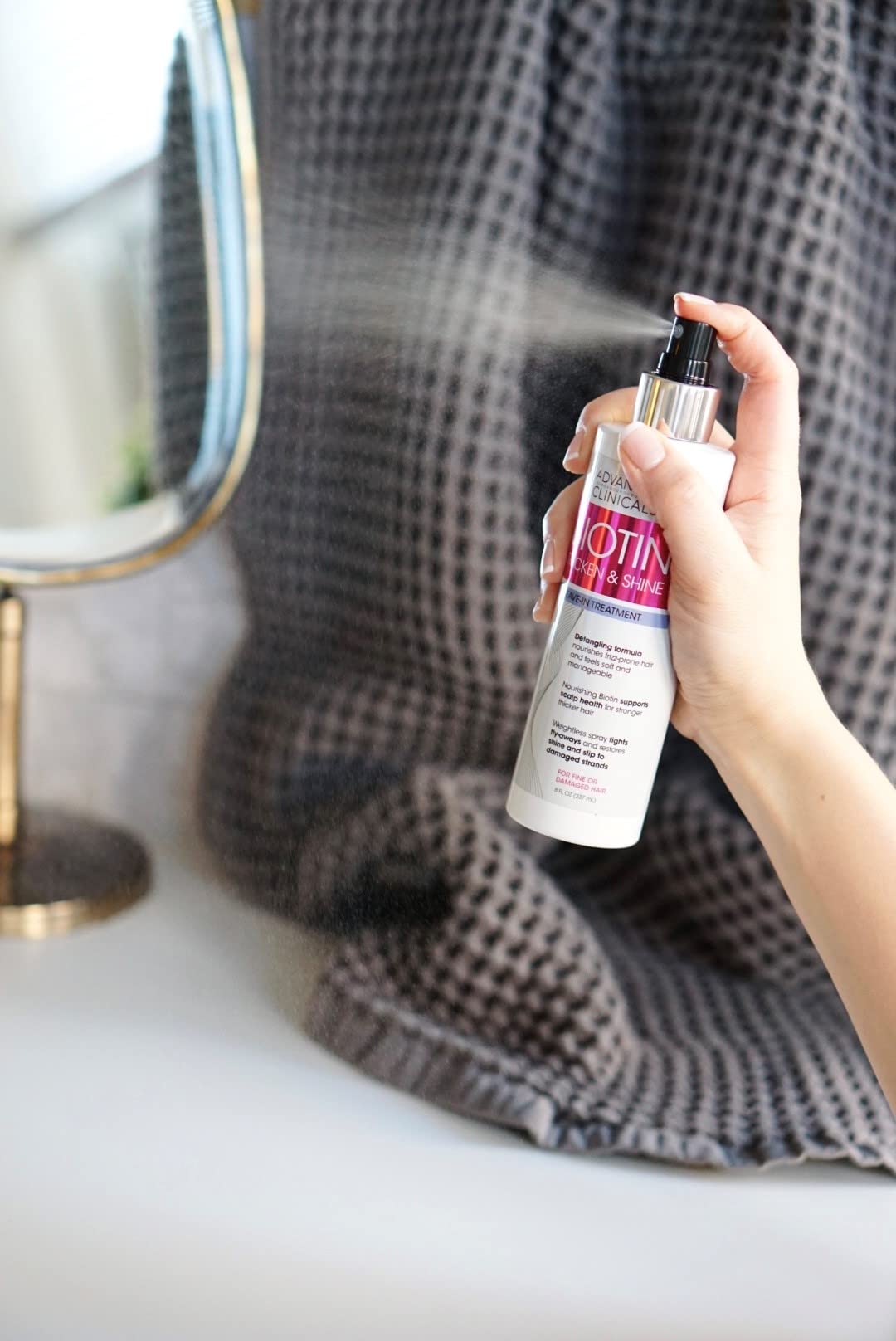 Foto 4 pulgar | Aerosol Para El Cabello Advanced Clinicals Thicken & Shine, 240 Ml, Biotina - Venta Internacional.