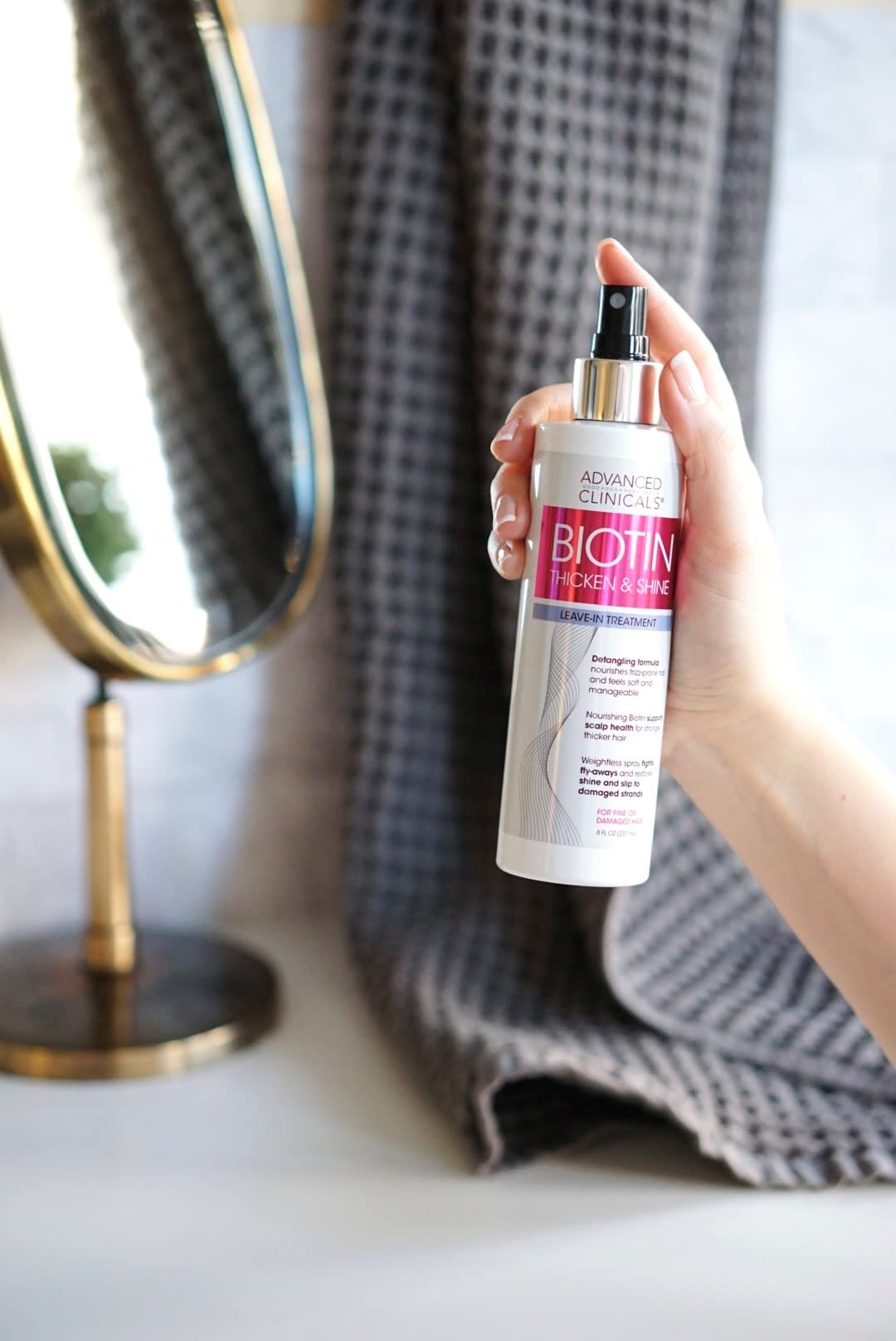 Foto 5 pulgar | Aerosol Para El Cabello Advanced Clinicals Thicken & Shine, 240 Ml, Biotina - Venta Internacional.