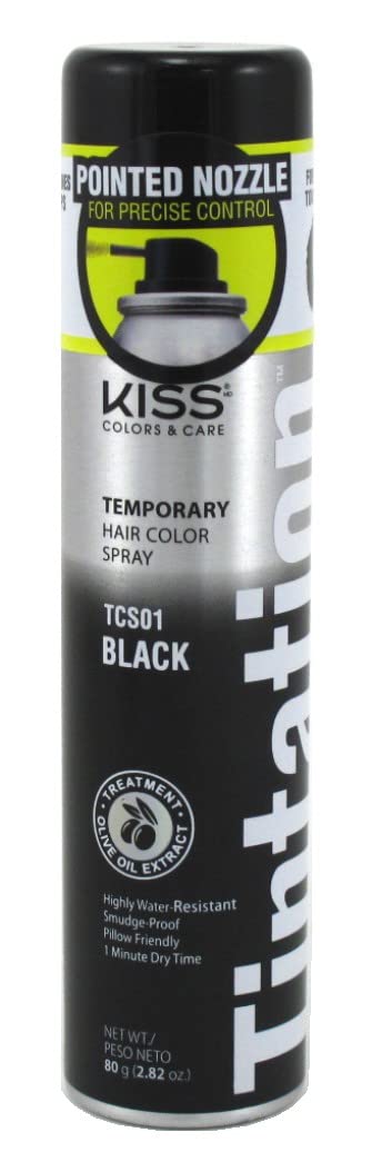 Foto 4 pulgar | Spray De Color Temporal Kiss Tintation Black, 83 Ml (paquete De 3) - Venta Internacional.