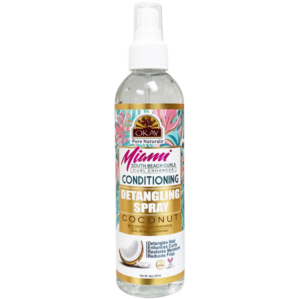 Spray Desenredante Okay Pure Naturals Miami Coconut 237ml - Venta Internacional.