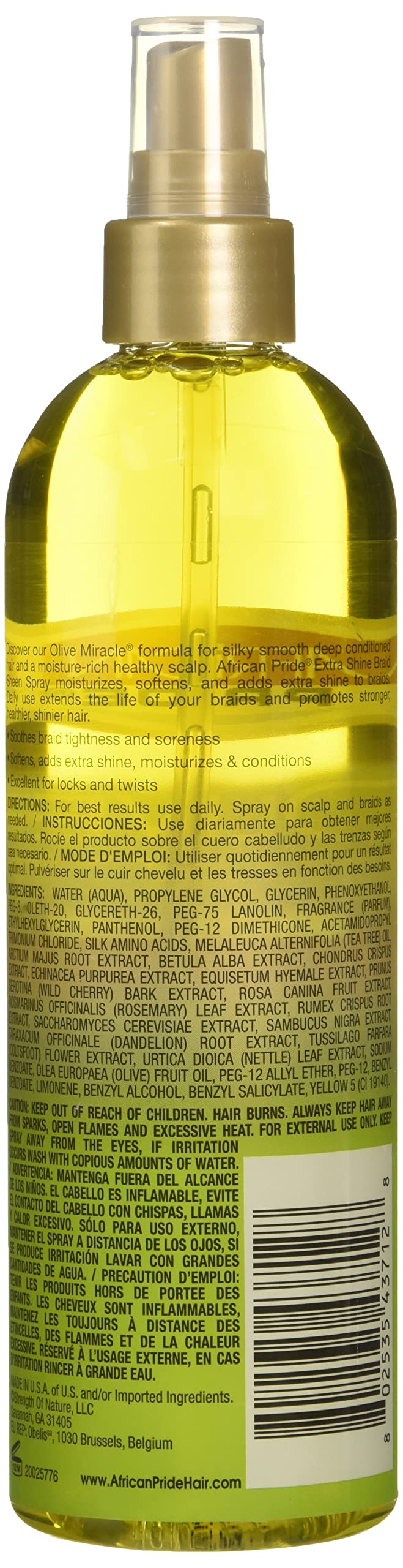 Foto 3 pulgar | Spray Braid Sheen African Pride Braid Sheen Extra  355 Ml - Venta Internacional.