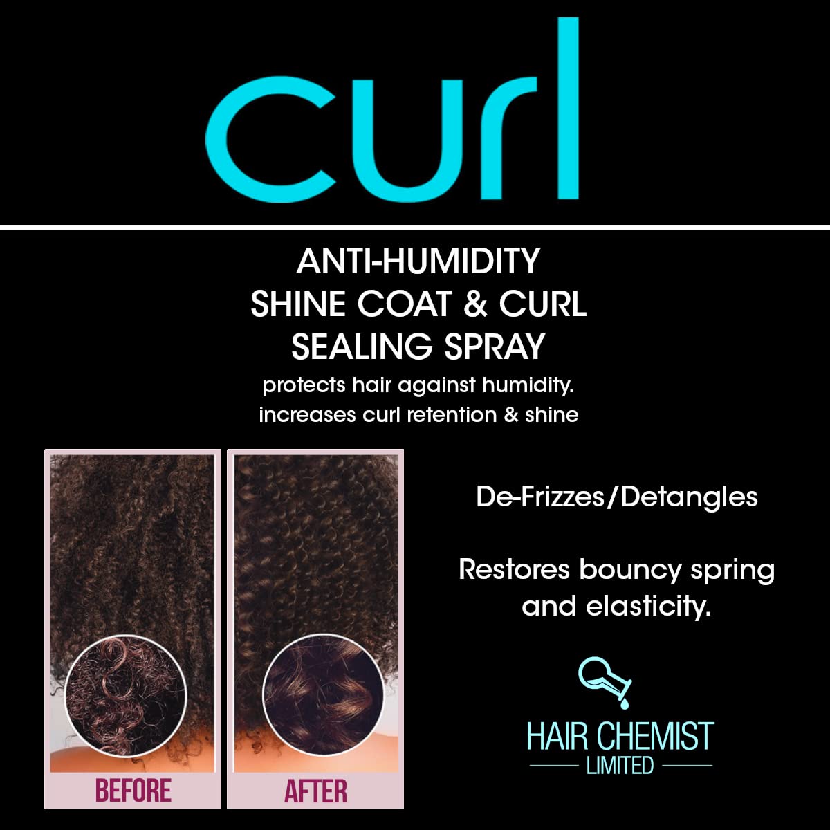 Foto 4 pulgar | Capa Abrillantadora Antihumedad Spray Hair Chemist Curl  240 Ml - Venta Internacional.
