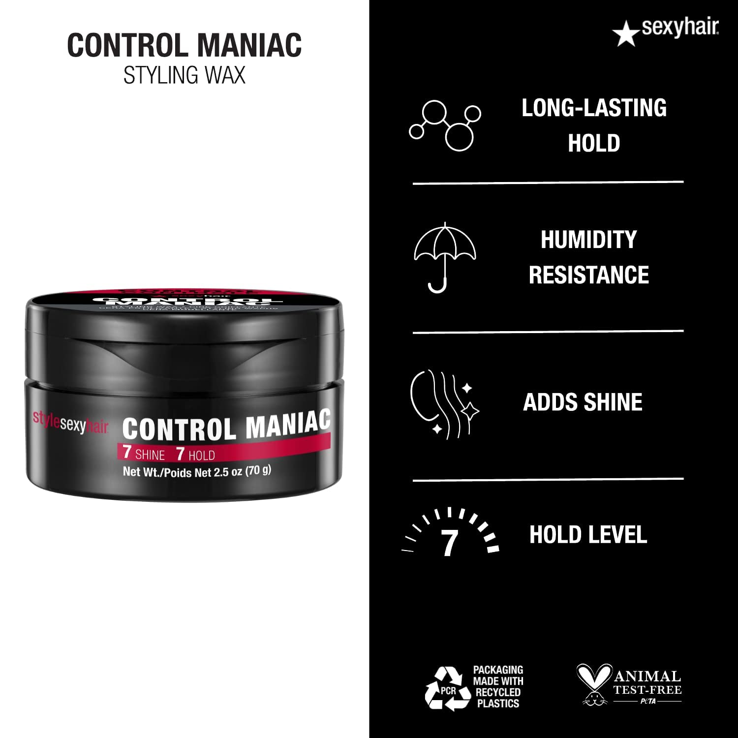 Foto 5 pulgar | Cera Para Peinar Sexyhair Style Control Maniac 75 Ml - Venta Internacional.