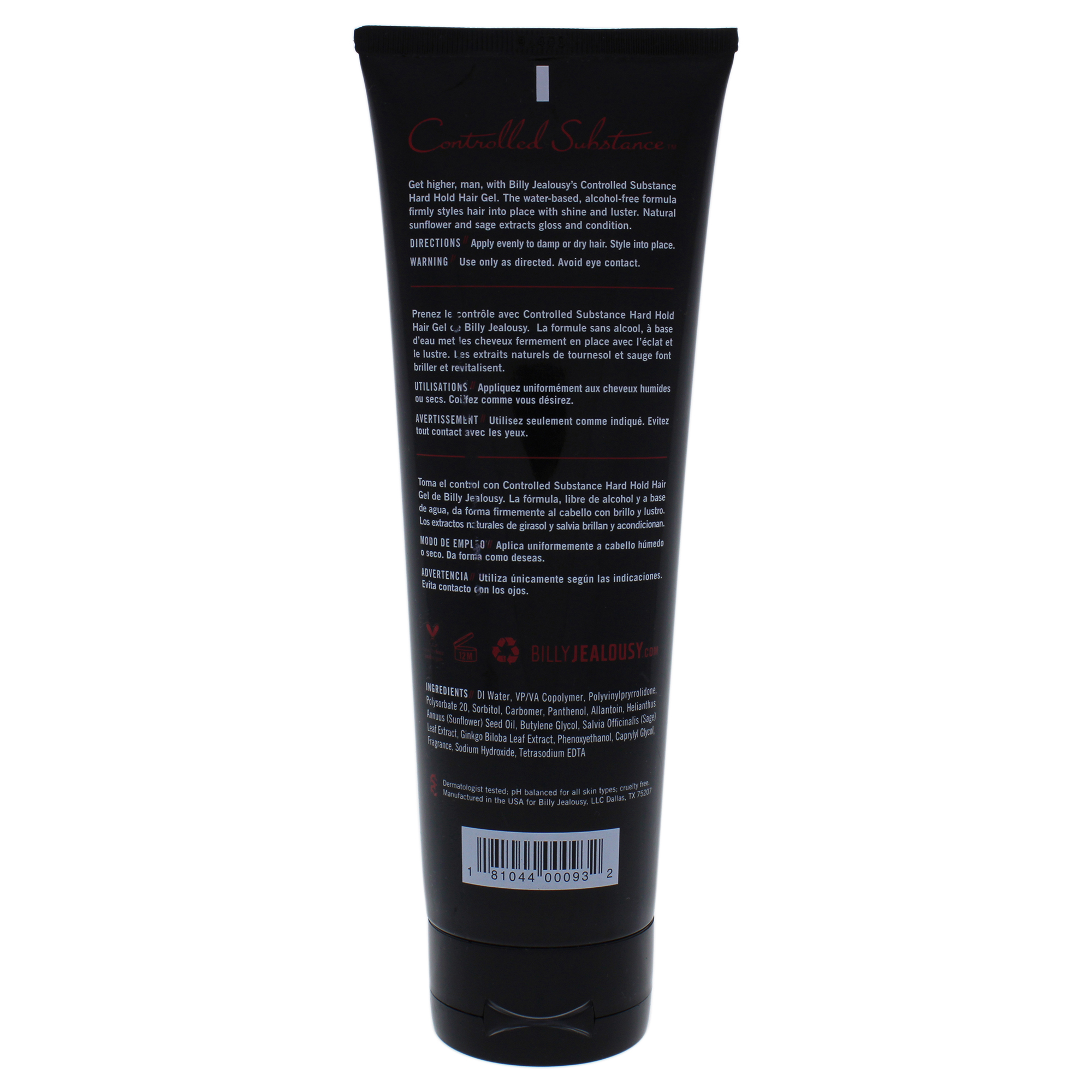 Foto 4 pulgar | Gel Para El Cabello Billy Jealousy Controlled Substance Hard Hold 250 Ml - Venta Internacional.