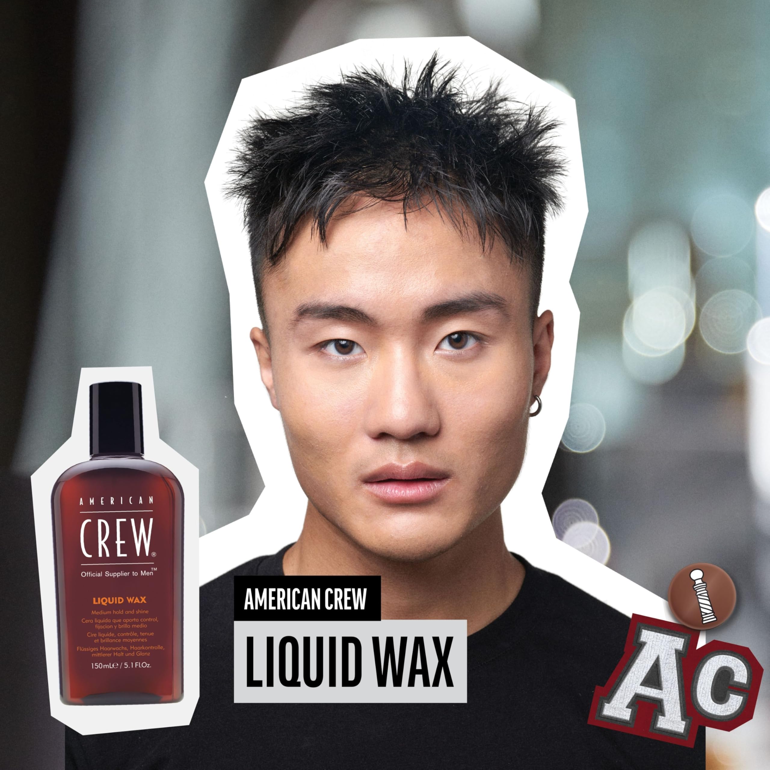 Foto 6 pulgar | Cera Para El Cabello American Crew Liquid Hold Medium Hold 150 Ml Para Hombre - Venta Internacional.