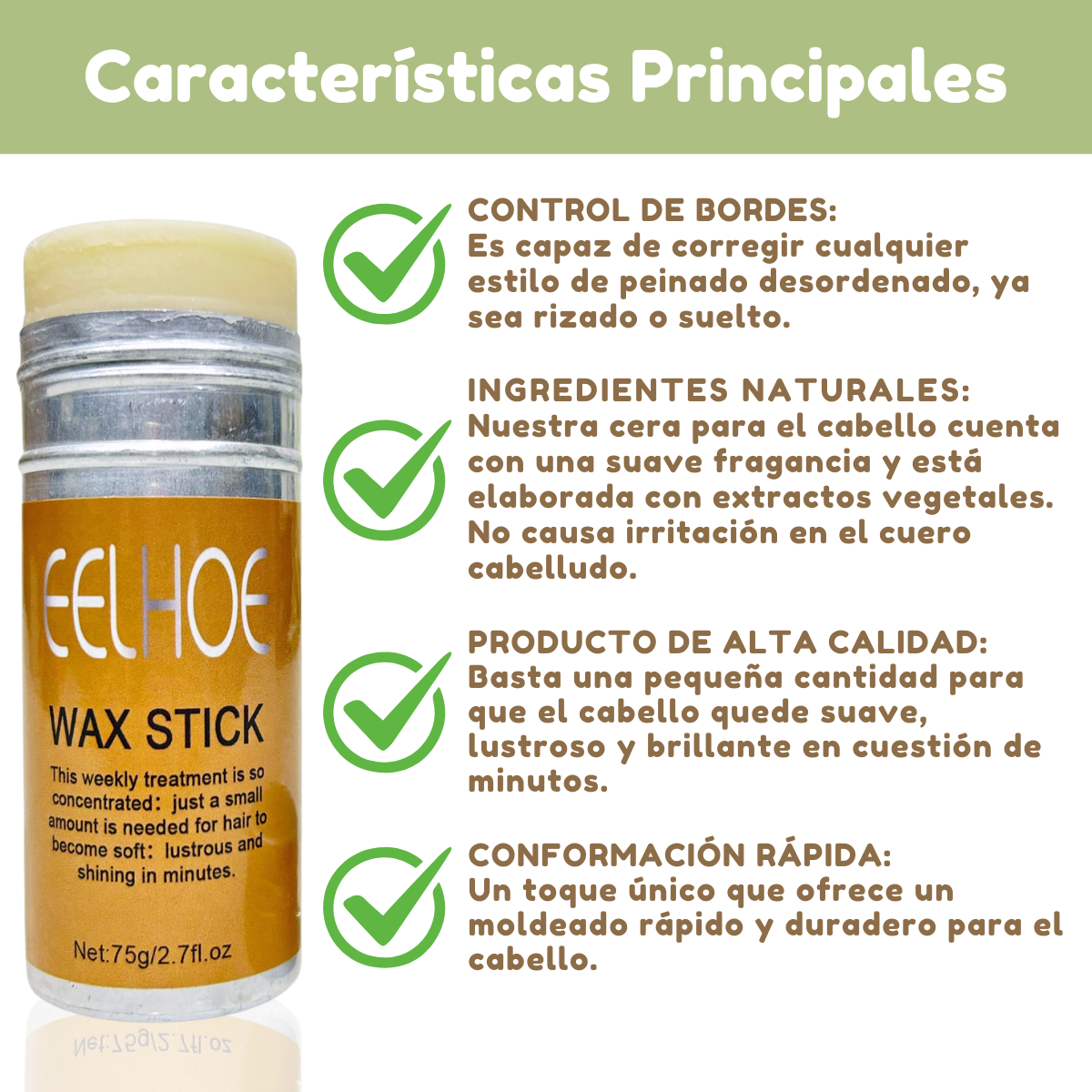 Foto 6 pulgar | Cera Fijadora Cabello Clean Look Peinado Baby Hairs + Cepillo