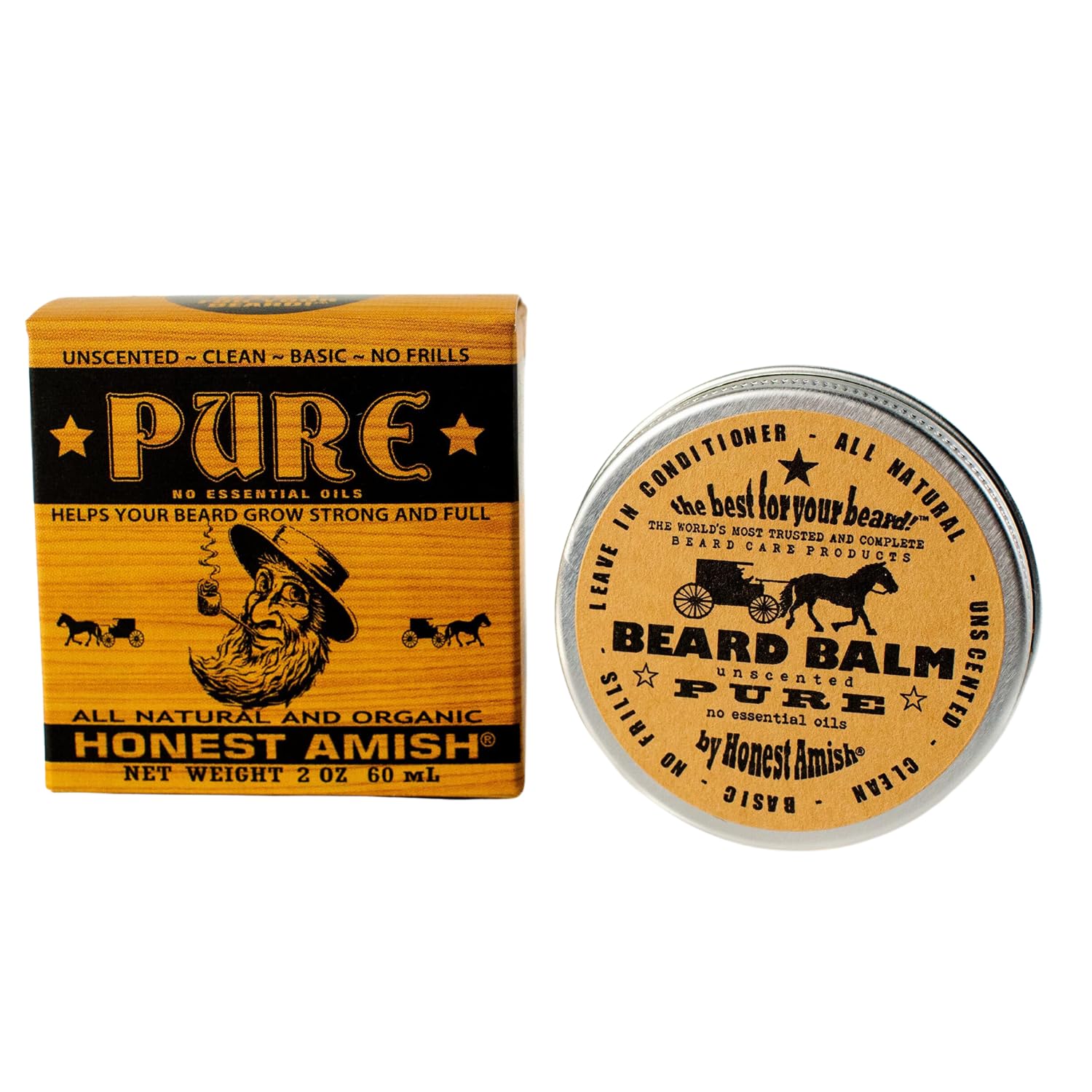 Bálsamo Para Barba Honest Amish Pure Sin Fragancia, 60 Ml - Venta Internacional.