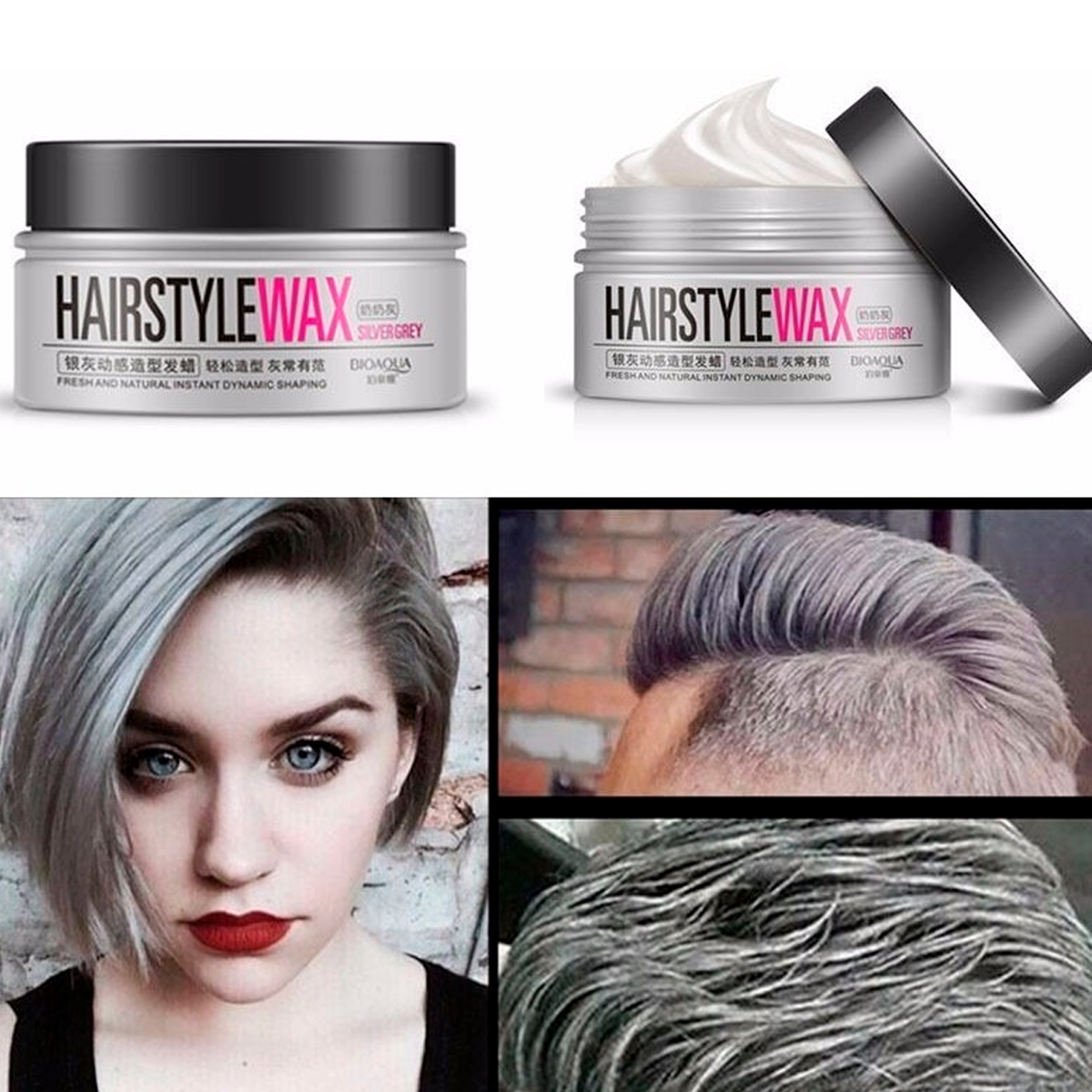 Foto 3 pulgar | Cera Plata Pelo Hairstyle Wax Silver Gris Bioaqua Peinar