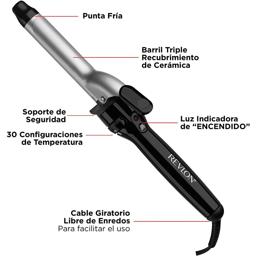 Foto 4 pulgar | Tenaza Rizadora Revlon color Negro Cerámica 1 Pulgada