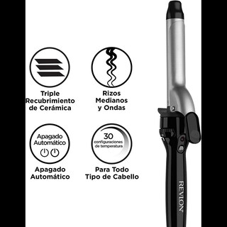 Foto 5 | Tenaza Rizadora Revlon color Negro Cerámica 1 Pulgada