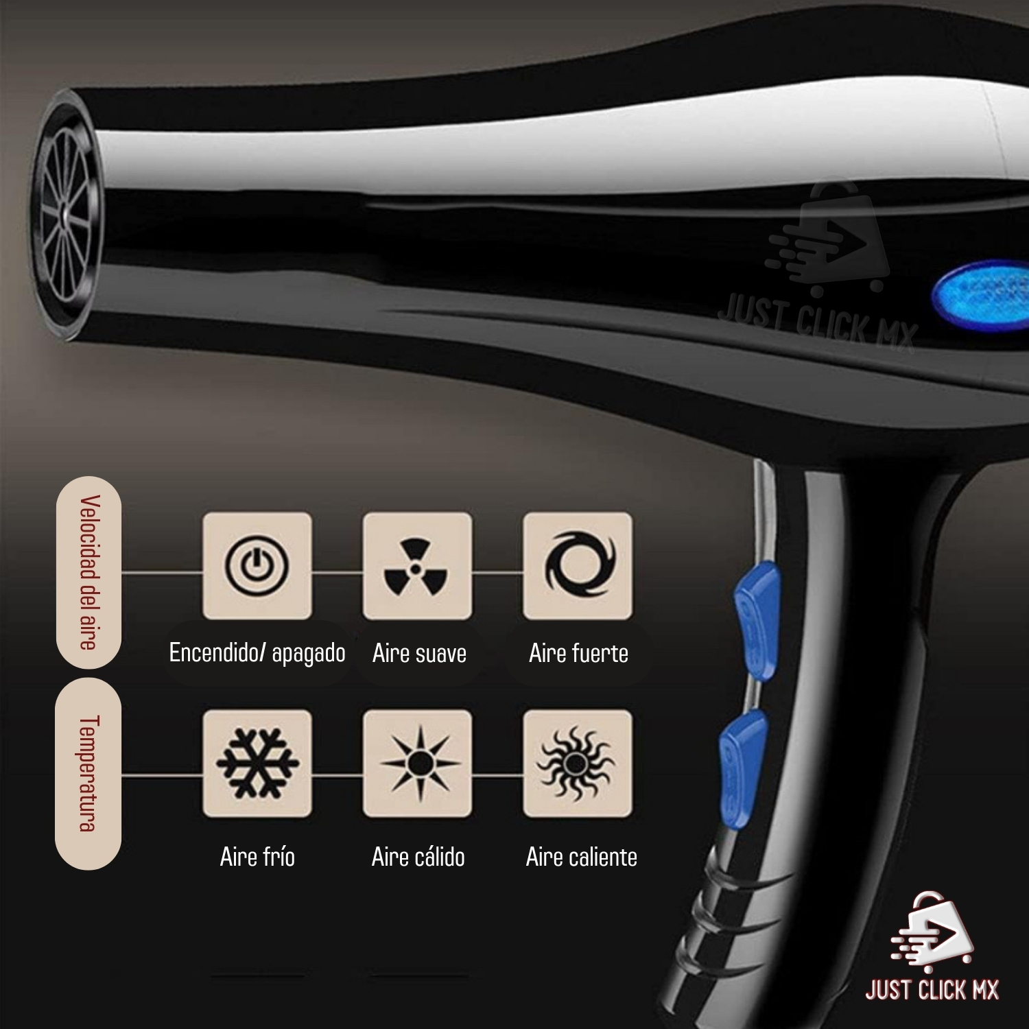 Foto 5 pulgar | Secador de Cabello 2 en 1 JustClick MX con Voluminizador de Rizos