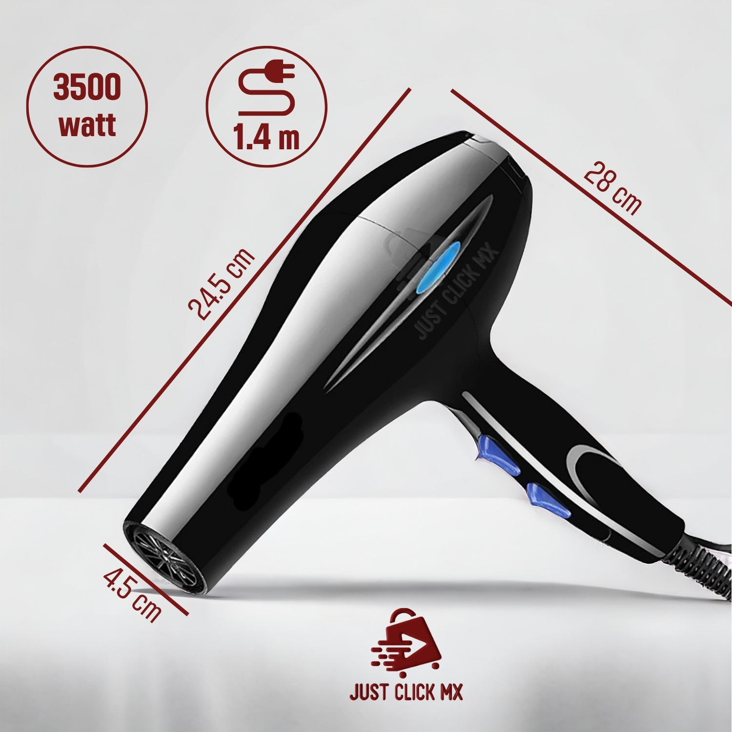 Foto 8 pulgar | Secador de Cabello 2 en 1 JustClick MX con Voluminizador de Rizos