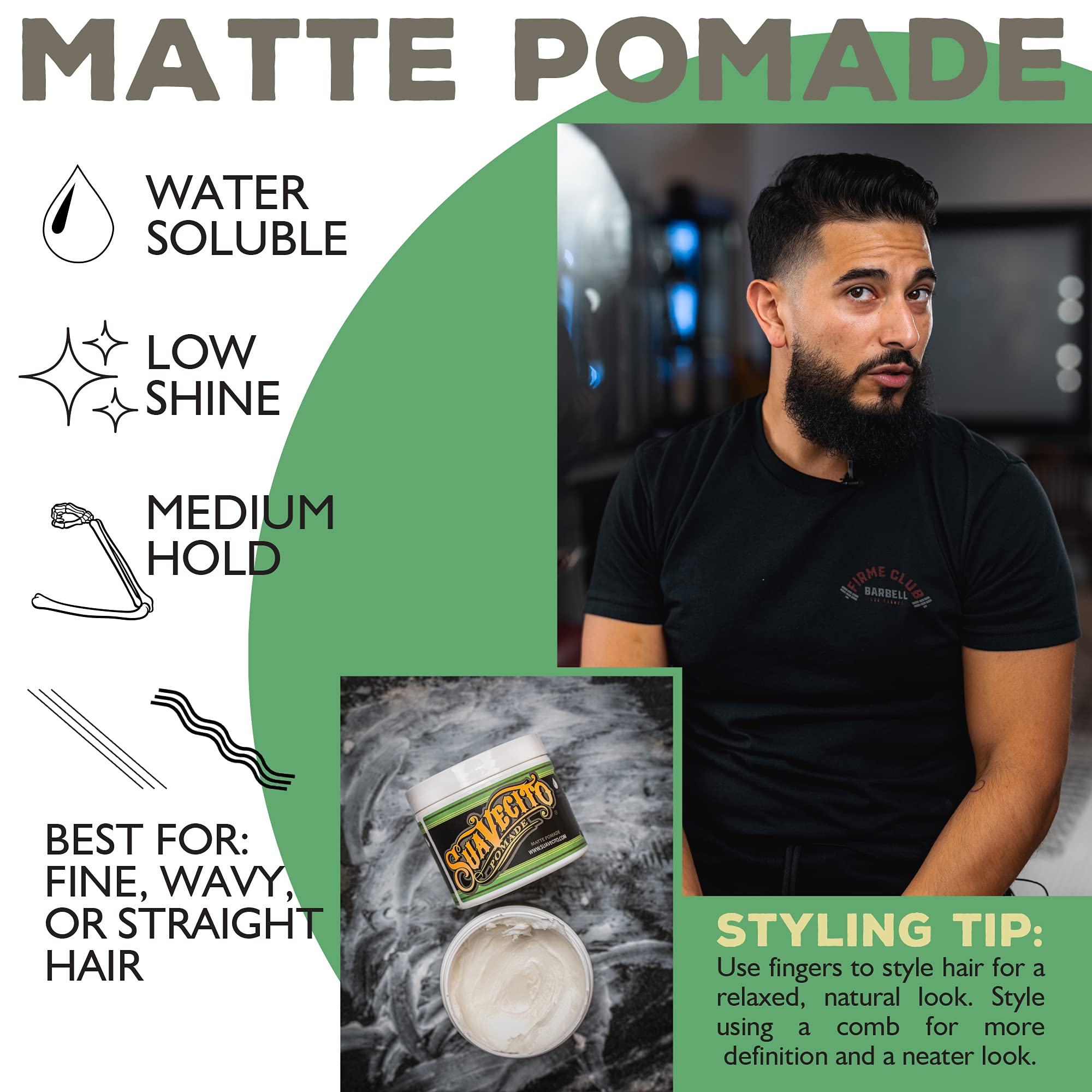 Foto 5 pulgar | Pomada para Cabello Suavecito Matte Fórmula 118 Ml - Venta Internacional