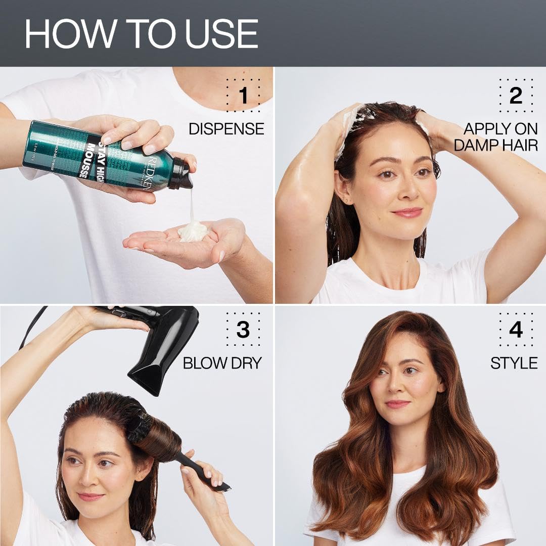 Foto 5 pulgar | Mousse Voluminizadora Redken Stay High High Hold Protein 24h - Venta Internacional.
