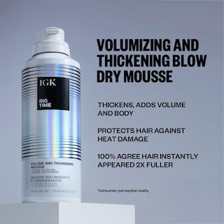 Foto 2 | Mousse Igk Big Time Para Volumen Y Espesamiento, 180 Ml, Vegano, Libre De Crueldad Animal - Venta Internacional.