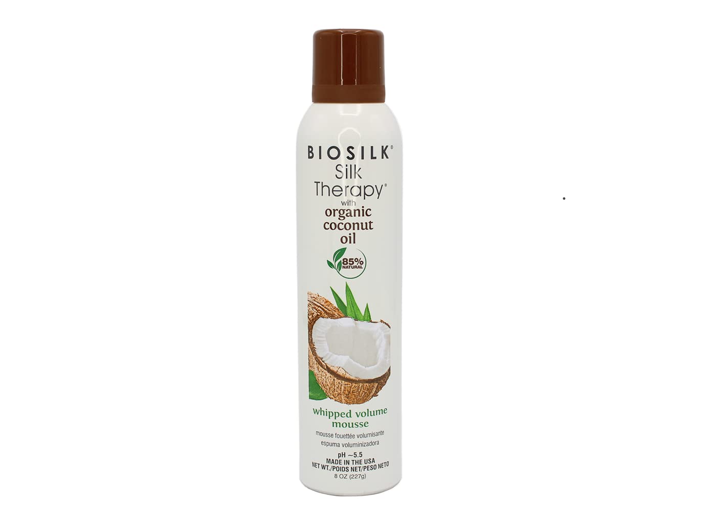 Mousse Biosilk Silk Therapy Con Aceite De Coco Batido, Volumen 240 Ml - Venta Internacional.