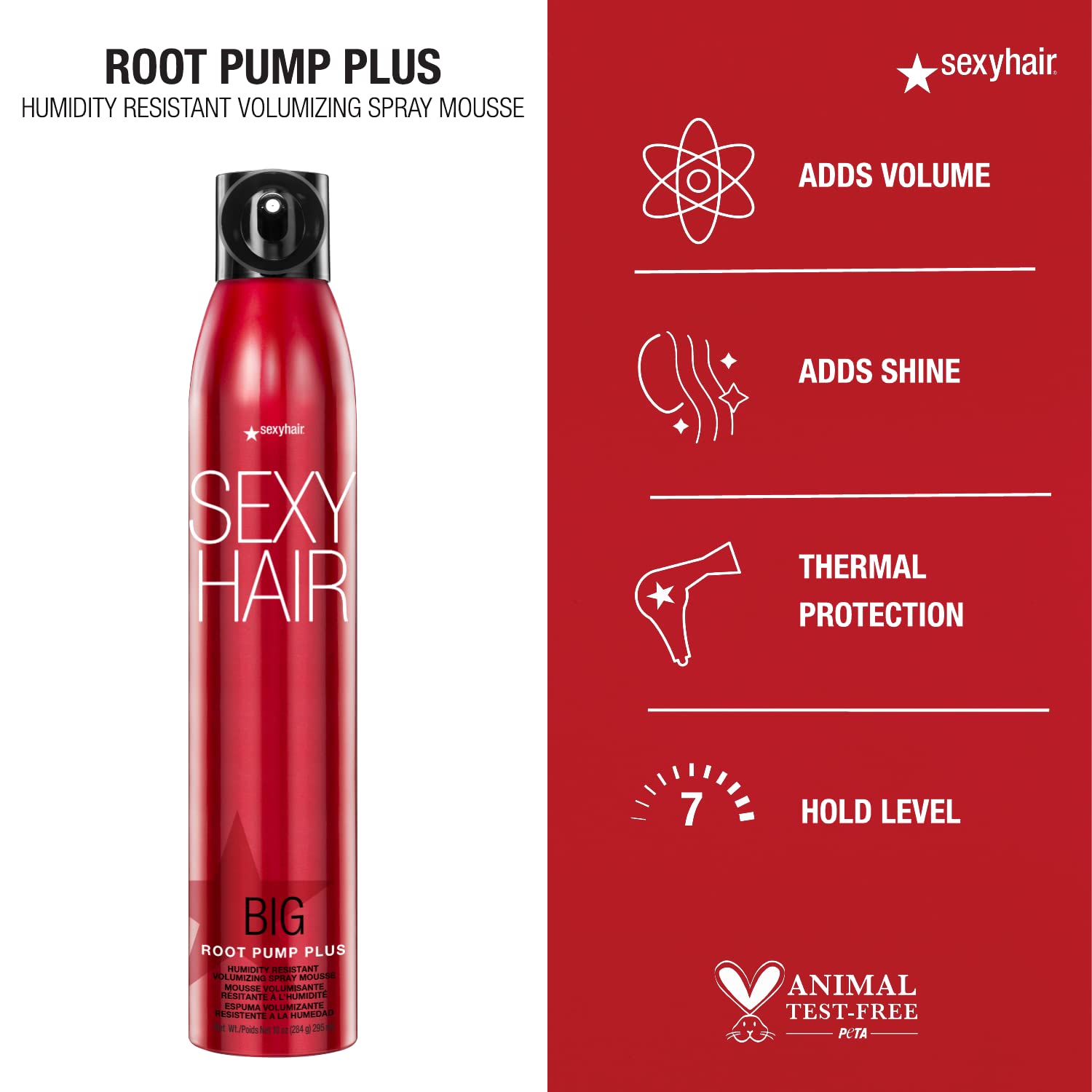 Foto 5 pulgar | Espray Voluminizador Sexyhair Big Root Pump Plus 300 Ml - Venta Internacional.