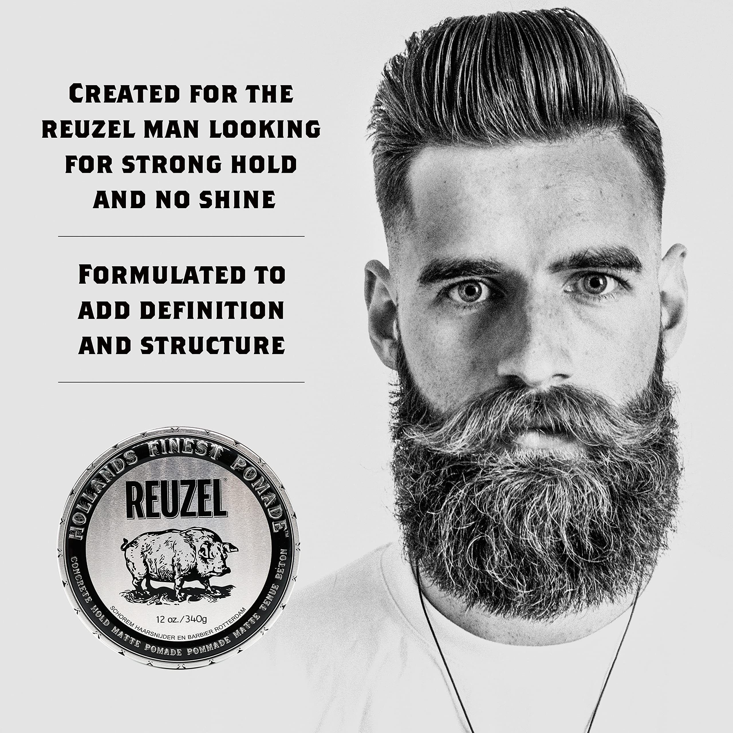 Foto 3 pulgar | Pomade Reuzel Concrete Matte Strong Hold, 355 Ml, Soluble En Agua - Venta Internacional.