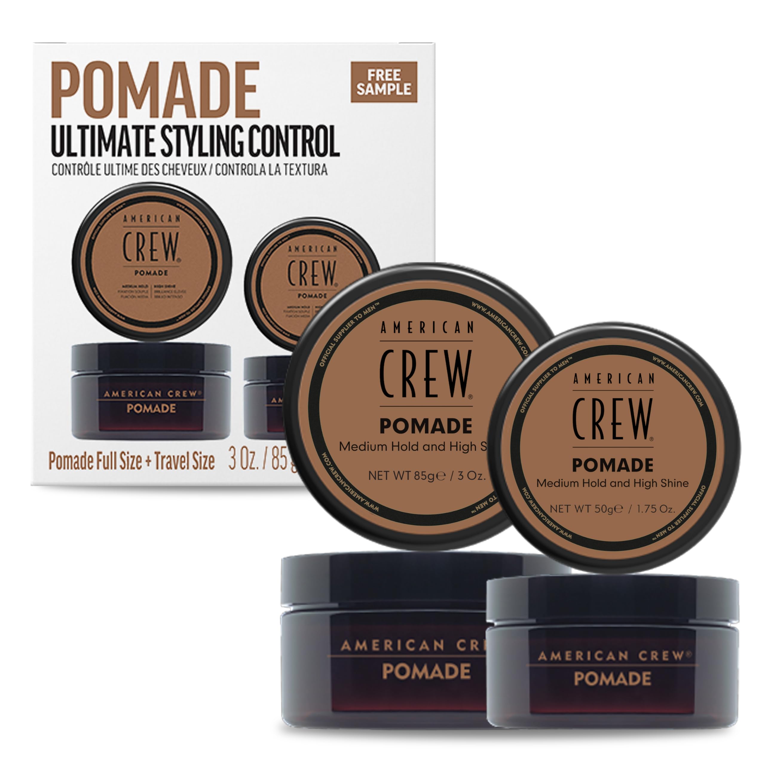 Pomada Para El Cabello American Crew Medium Hold High Brillo 50 Ml X2 - Venta Internacional.