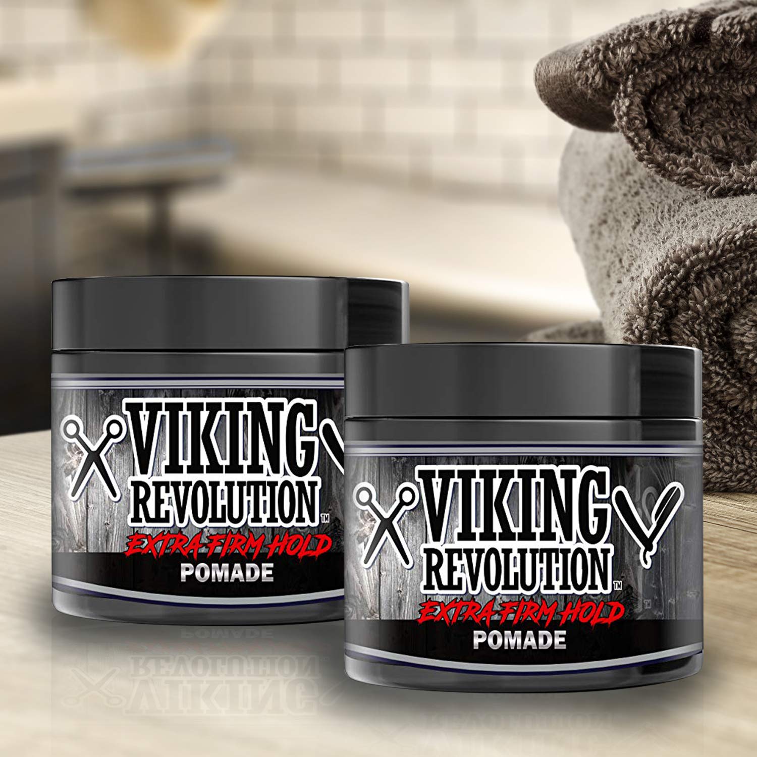 Foto 5 pulgar | Pomade Viking Revolution Extreme Hold para Hombre 2 Frascos - Venta Internacional