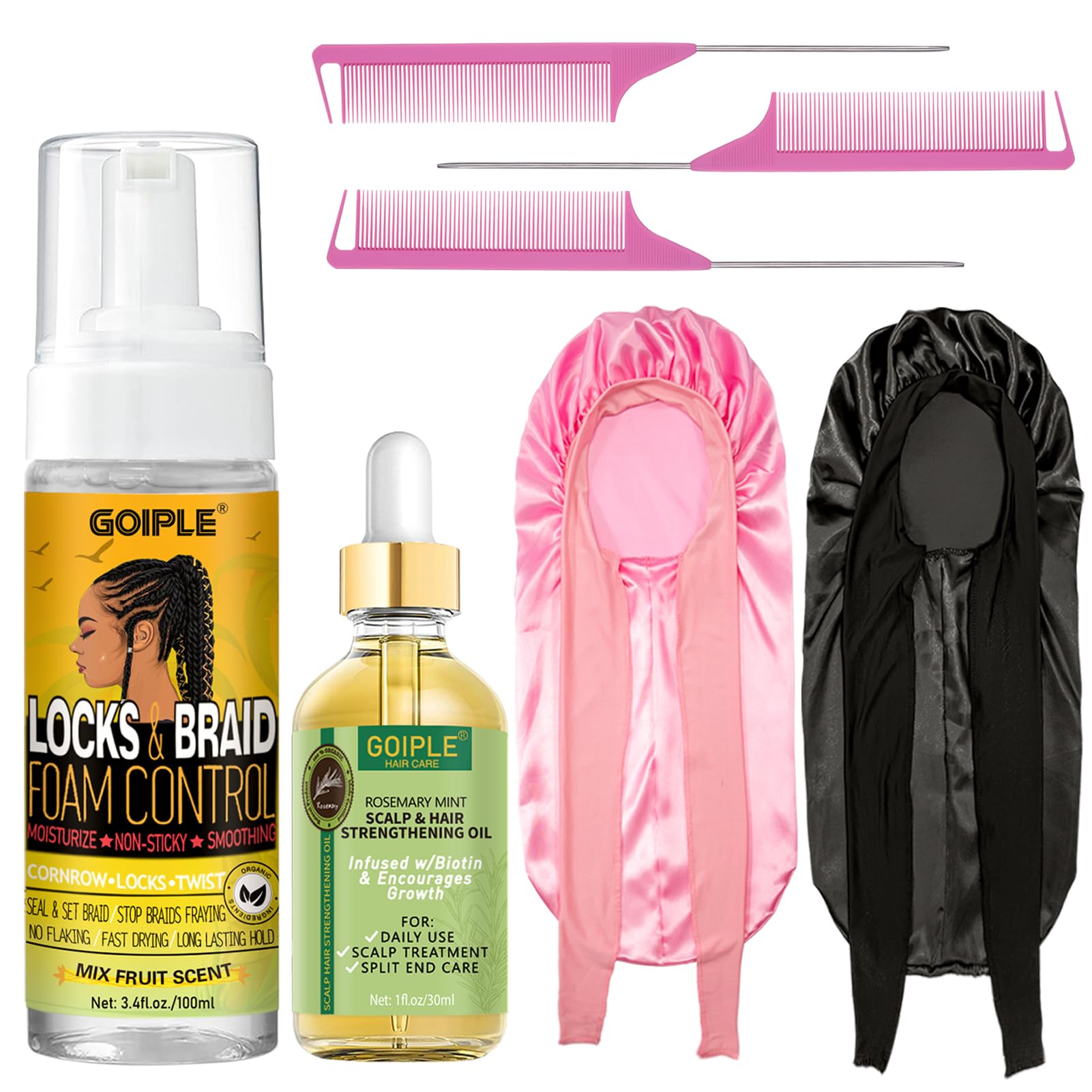 Set de Espuma Braid Foam Mousse y Aceite para el Crecimiento del Cabello Goiple - Venta Internacional