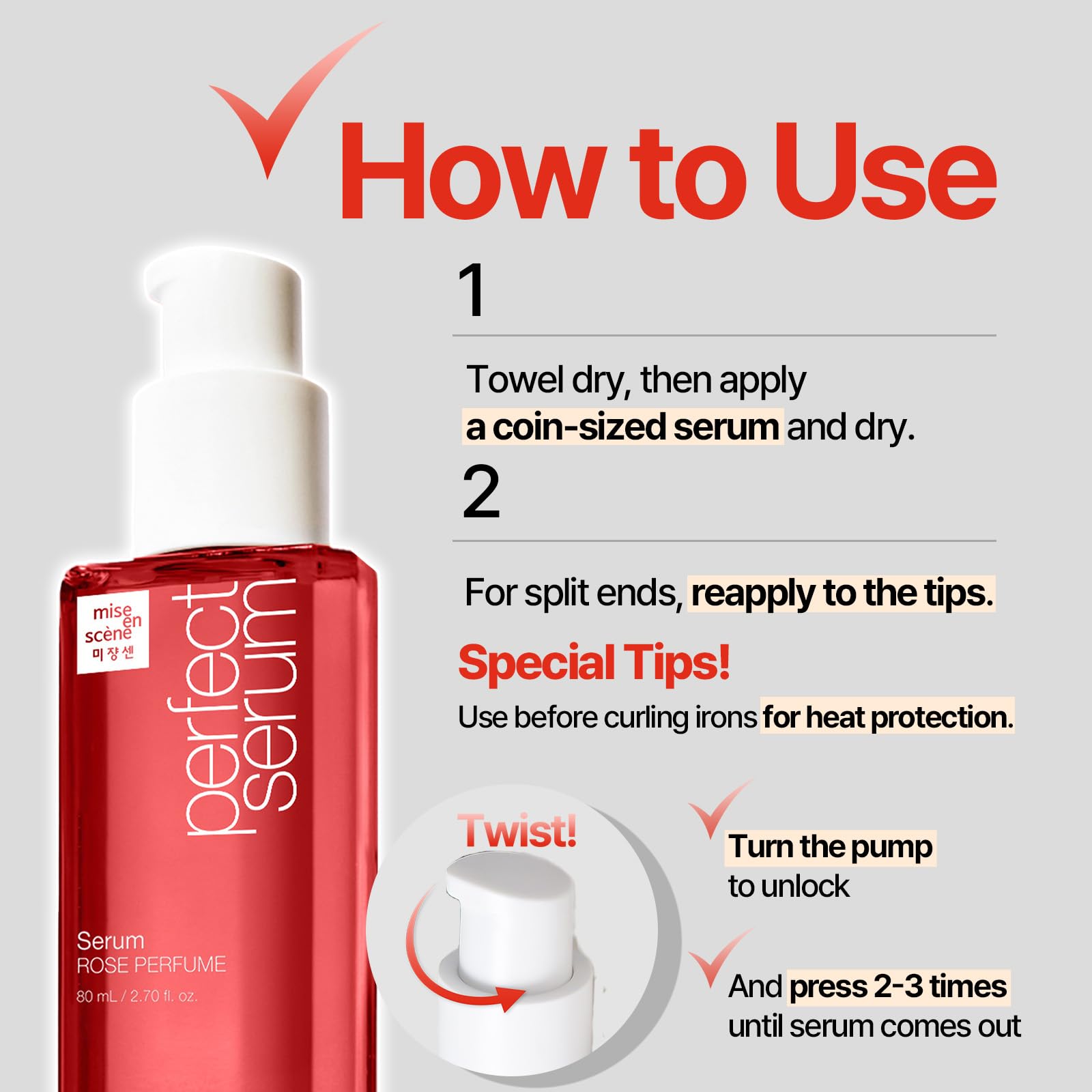 Foto 6 pulgar | Sérum para Cabello Mise En Scene Perfect Rose Con Aceite De Argán - Venta Internacional