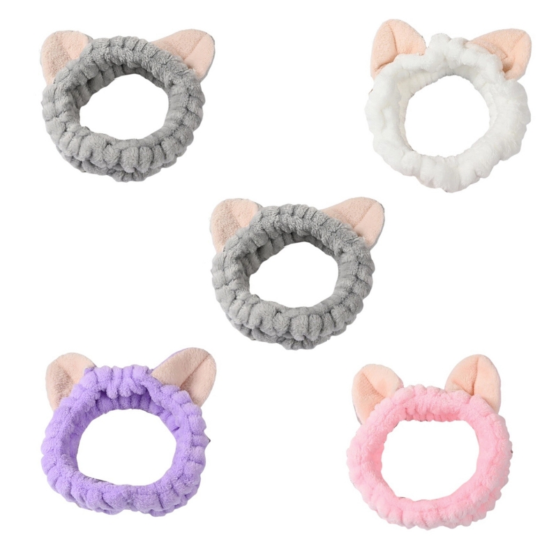 Set De 5 Diademas De Maquillaje Y Spa Para Orejas De Gato - Venta Internacional.
