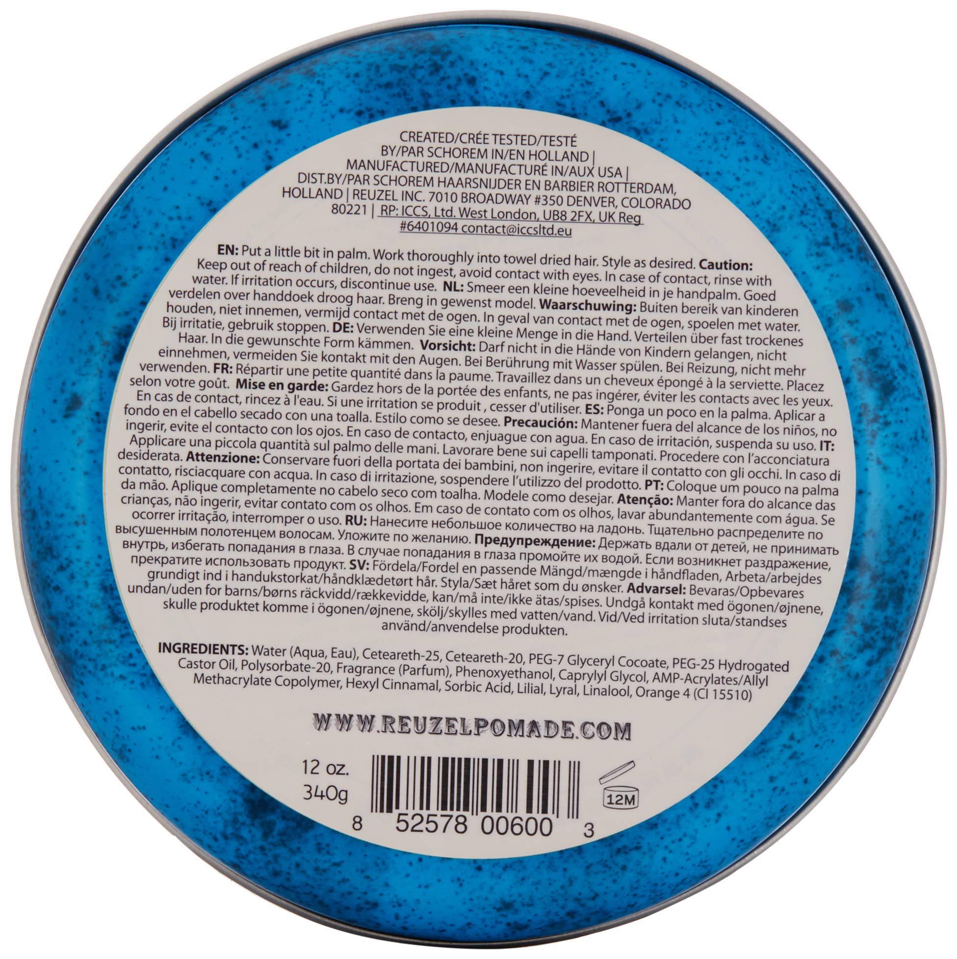Foto 3 pulgar | Pomada Reuzel Blue Strong Hold Soluble En Agua 355 Ml - Venta Internacional.