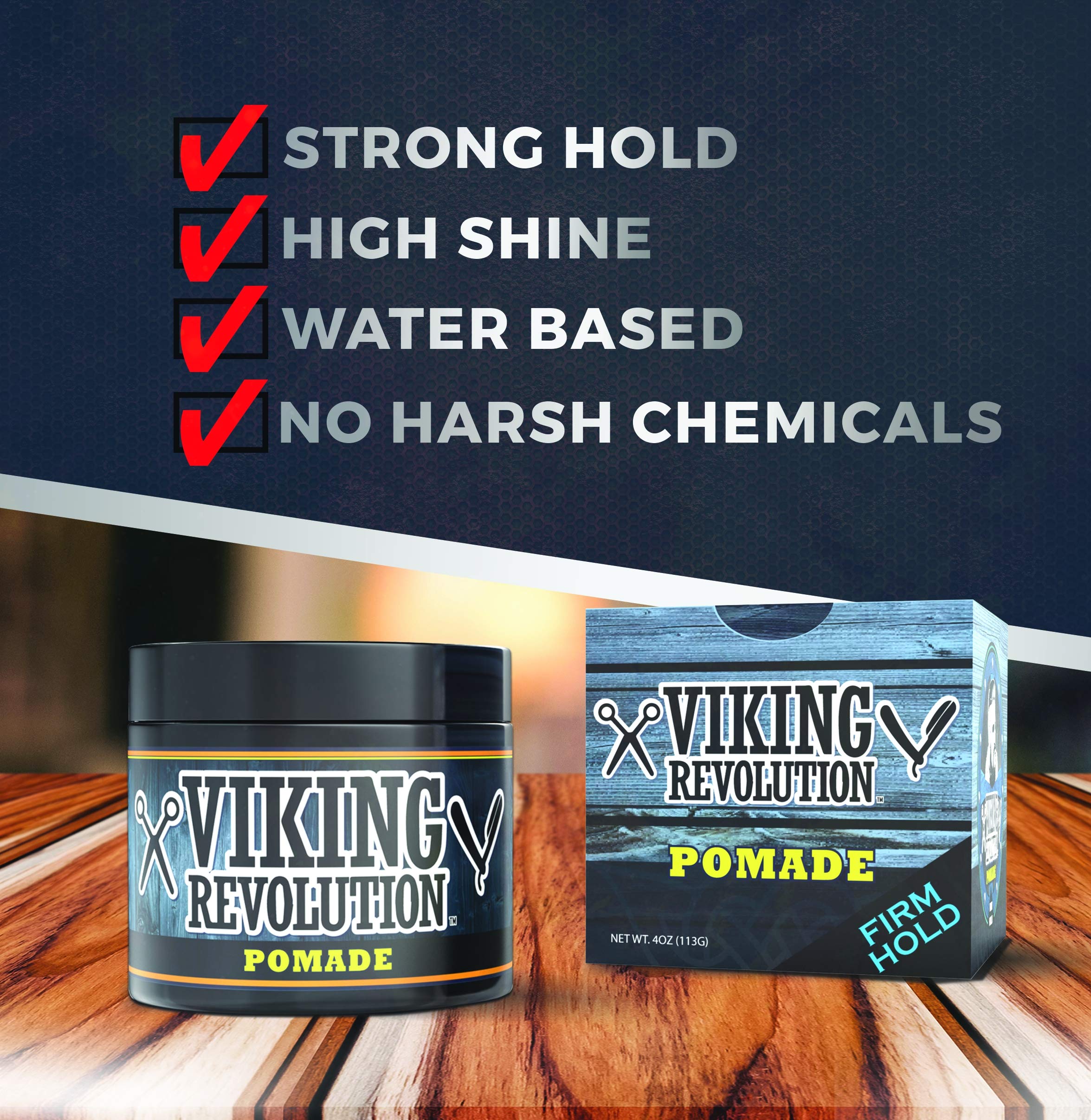 Foto 4 pulgar | Pomada Viking Revolution Firm Strong Hold High Brillo 120 Ml - Venta Internacional.