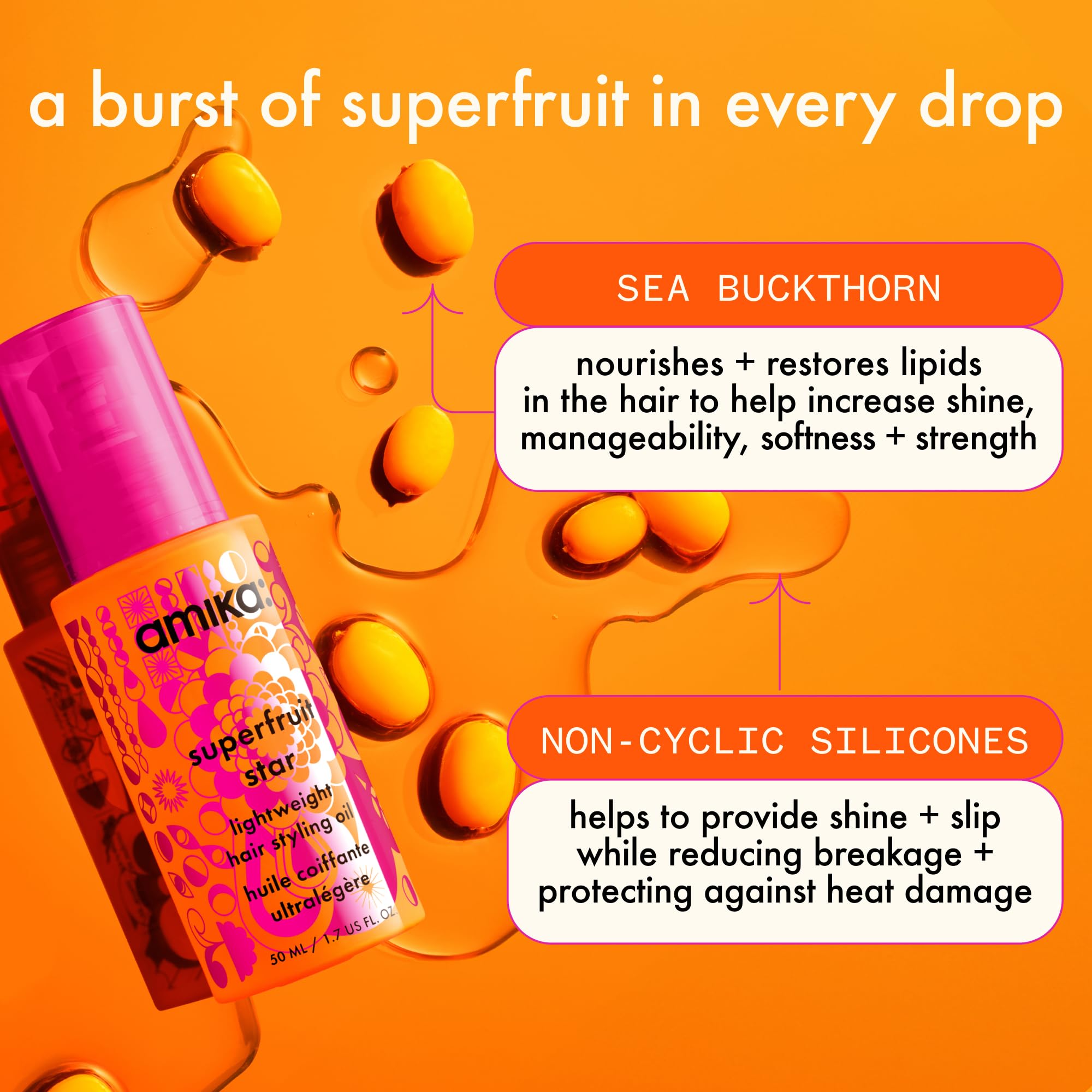 Foto 6 pulgar | Aceite Para Peinar Amika Superfruit Star Lightweight - Venta Internacional.