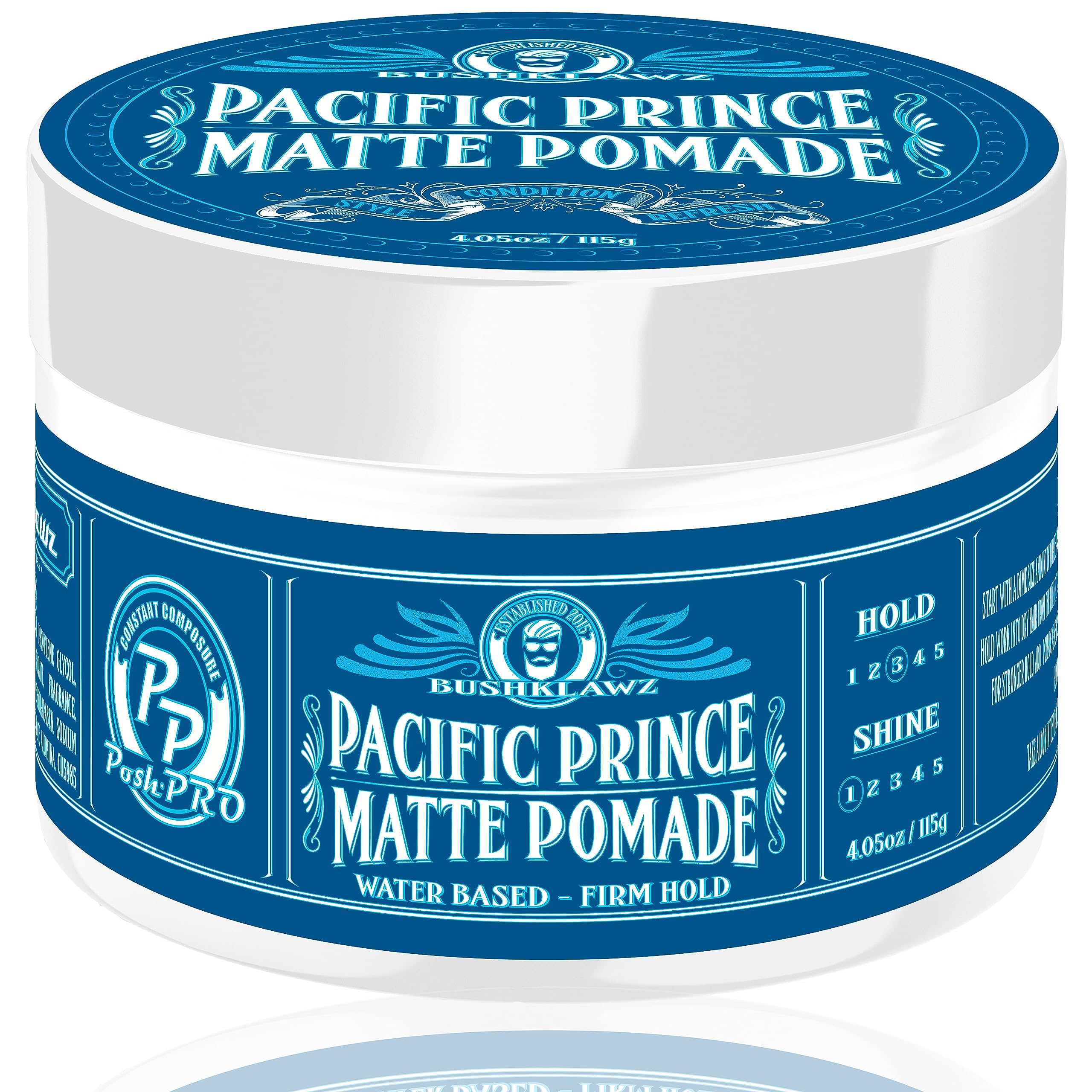 Foto 2 pulgar | Pomada Mate para Cabello Bushklawz Pacific Prince Firm Hold 115 g - Venta Internacional