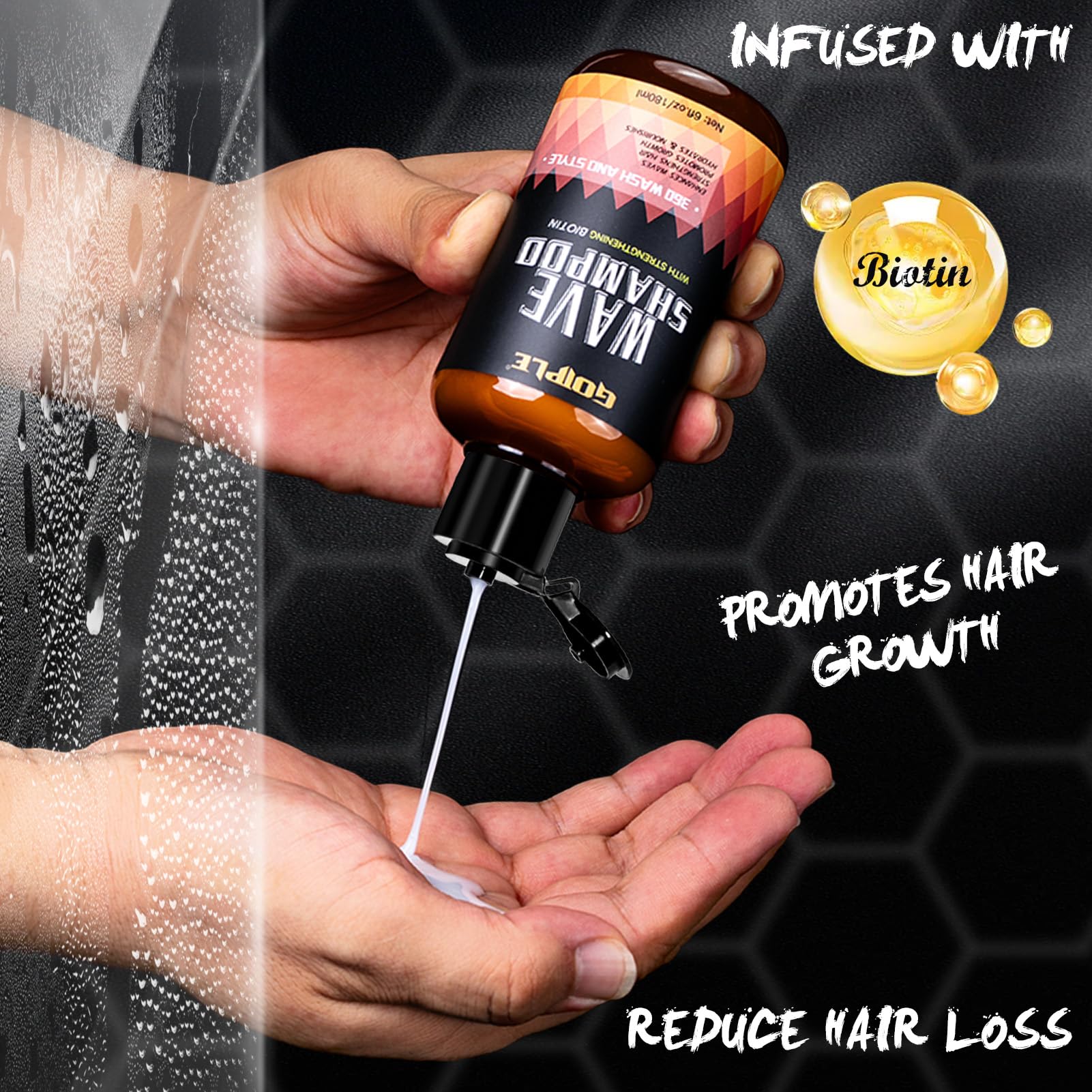 Foto 3 pulgar | Set de Cuidado del Cabello Goiple 360 Wave Shampoo Pomade Wave Brush - Venta Internacional