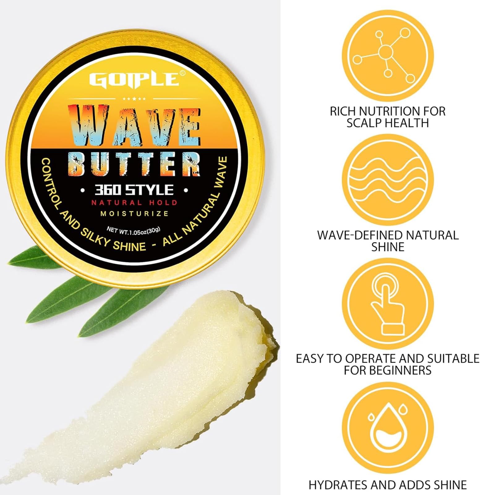 Foto 5 pulgar | Set de Cuidado del Cabello Goiple 360 Wave Shampoo Pomade Wave Brush - Venta Internacional