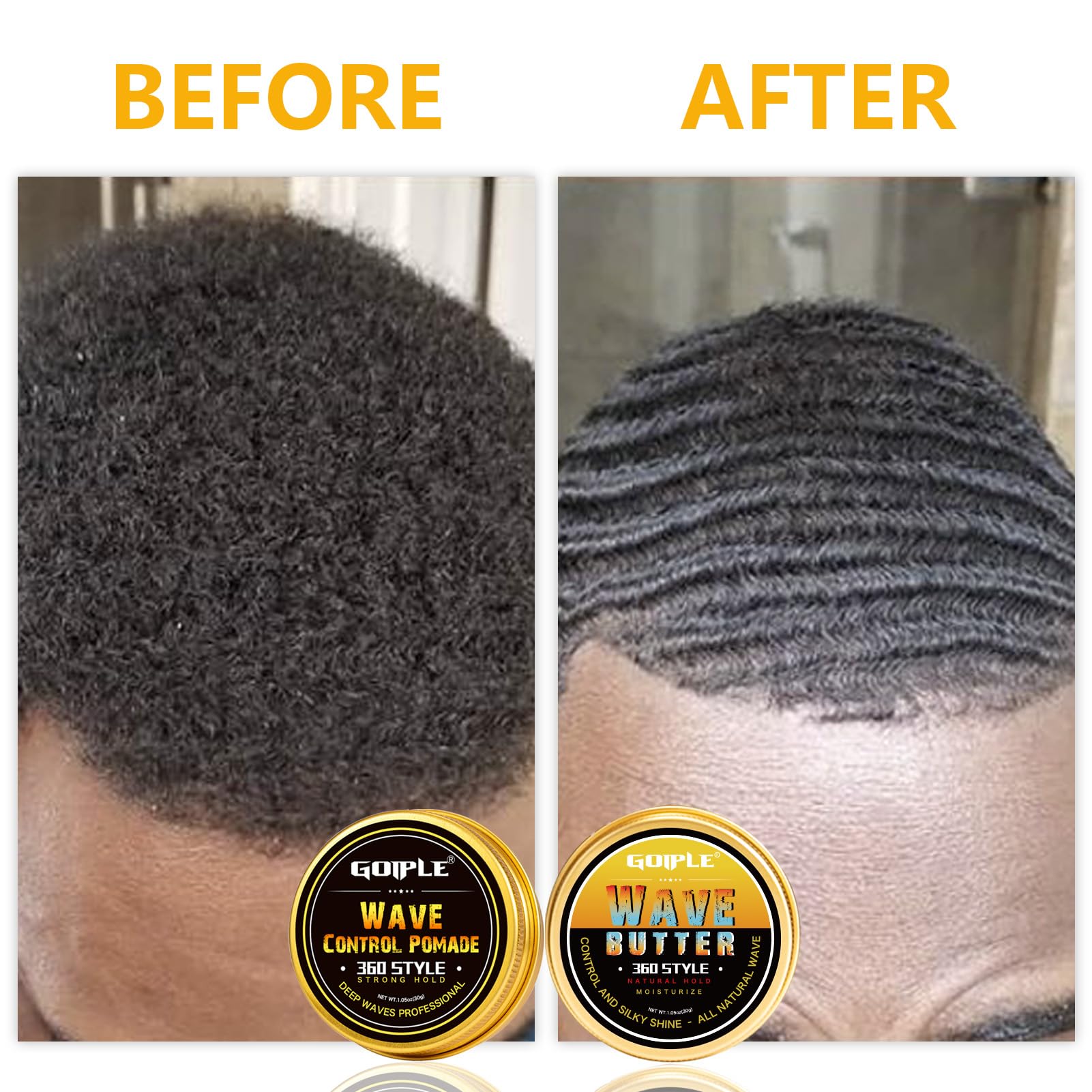 Foto 8 pulgar | Set de Cuidado del Cabello Goiple 360 Wave Shampoo Pomade Wave Brush - Venta Internacional