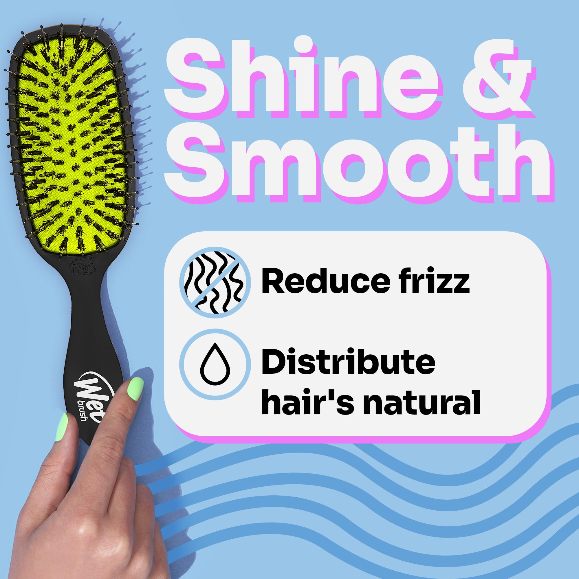 Foto 4 pulgar | Cepillo Para El Cabello Wet Brush Shine Enhancer Elemental Blue - Venta Internacional.