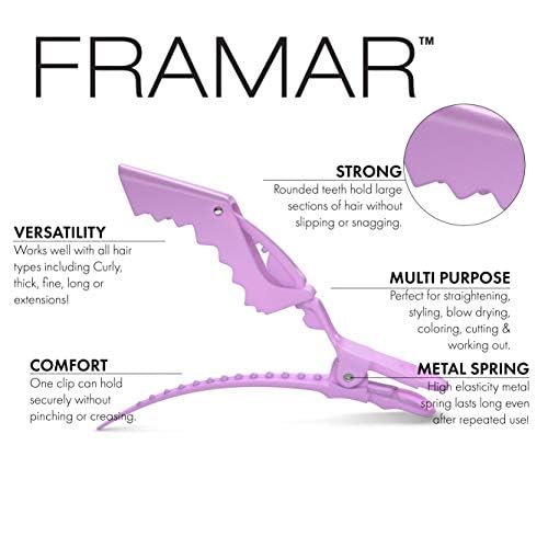 Foto 3 pulgar | Pinzas Para El Cabello Framar Pastel Alligator, Paquete De 10 Unidades, Calidad Salón - Venta Internacional.