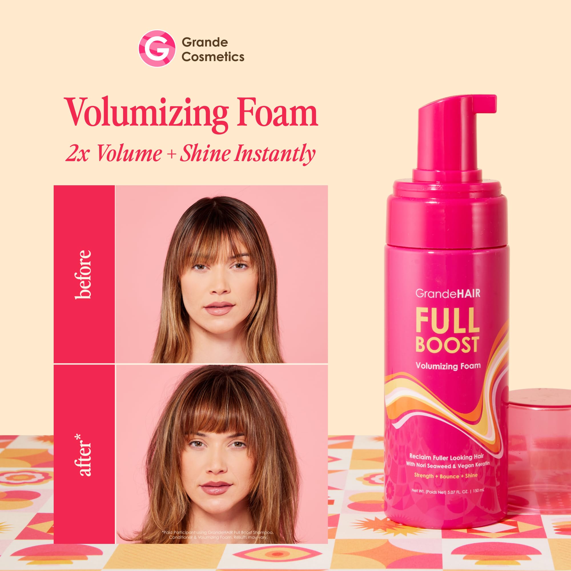 Foto 2 | Espuma Capilar Grande Cosmetics, Voluminizadora Instantánea, Para Viajes - Venta Internacional.