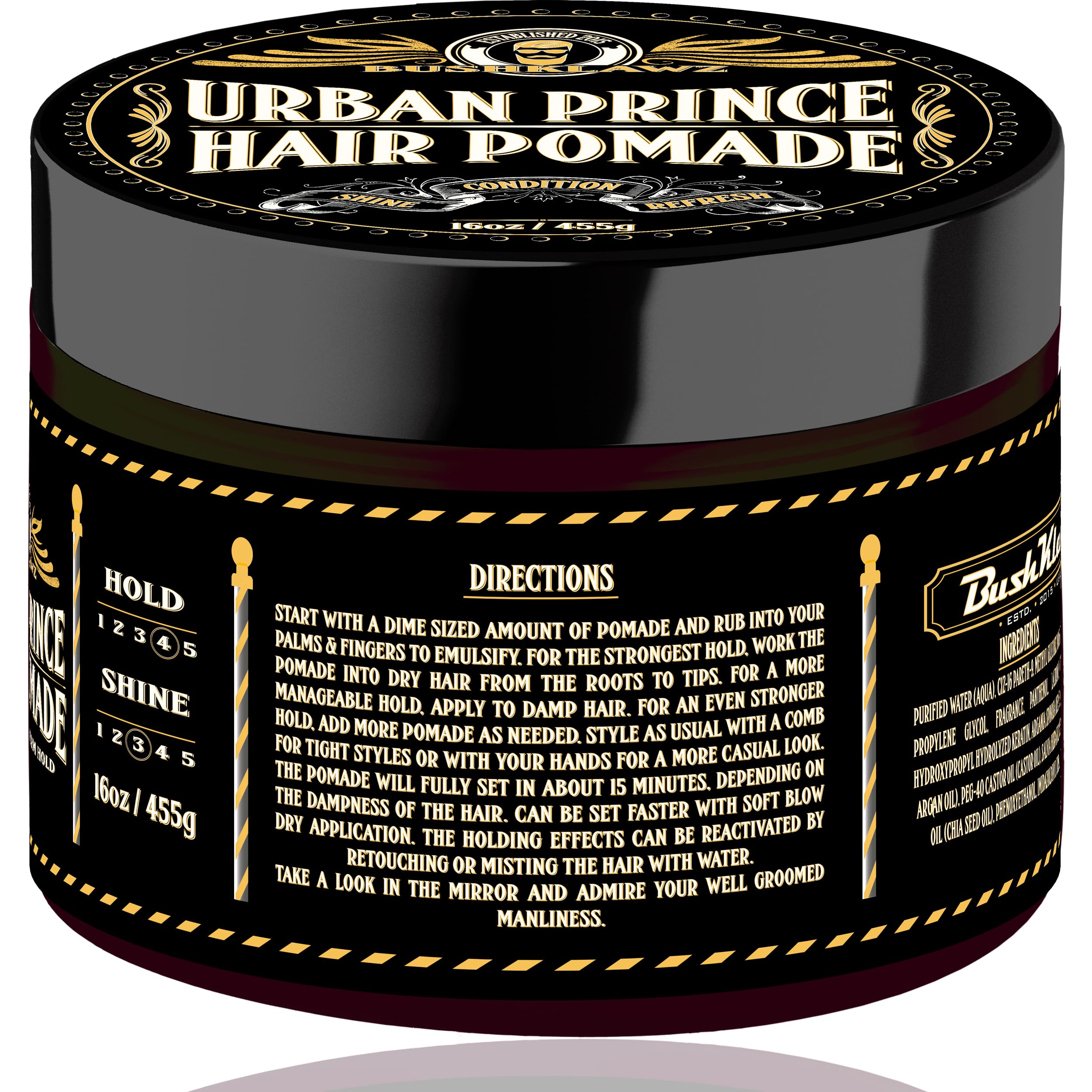 Foto 3 pulgar | Pomada Para El Cabello Bushklawz, A Base De Agua, Firm Hold Urban Prince, 455 G - Venta Internacional.