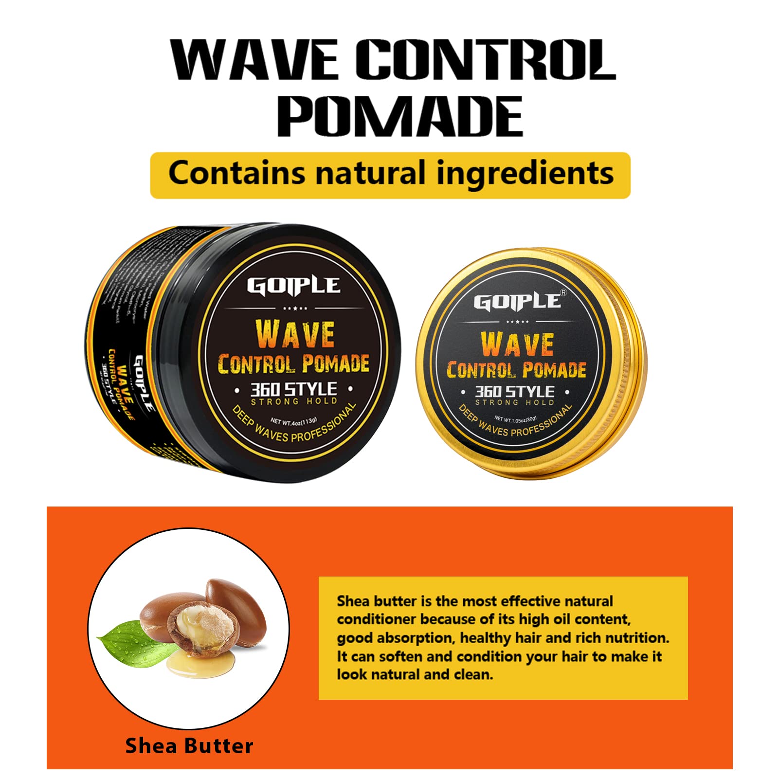Foto 4 pulgar | Wave Pomade Goiple Natural Wave, Agarre Fuerte Con Tamaño De Viaje - Venta Internacional.