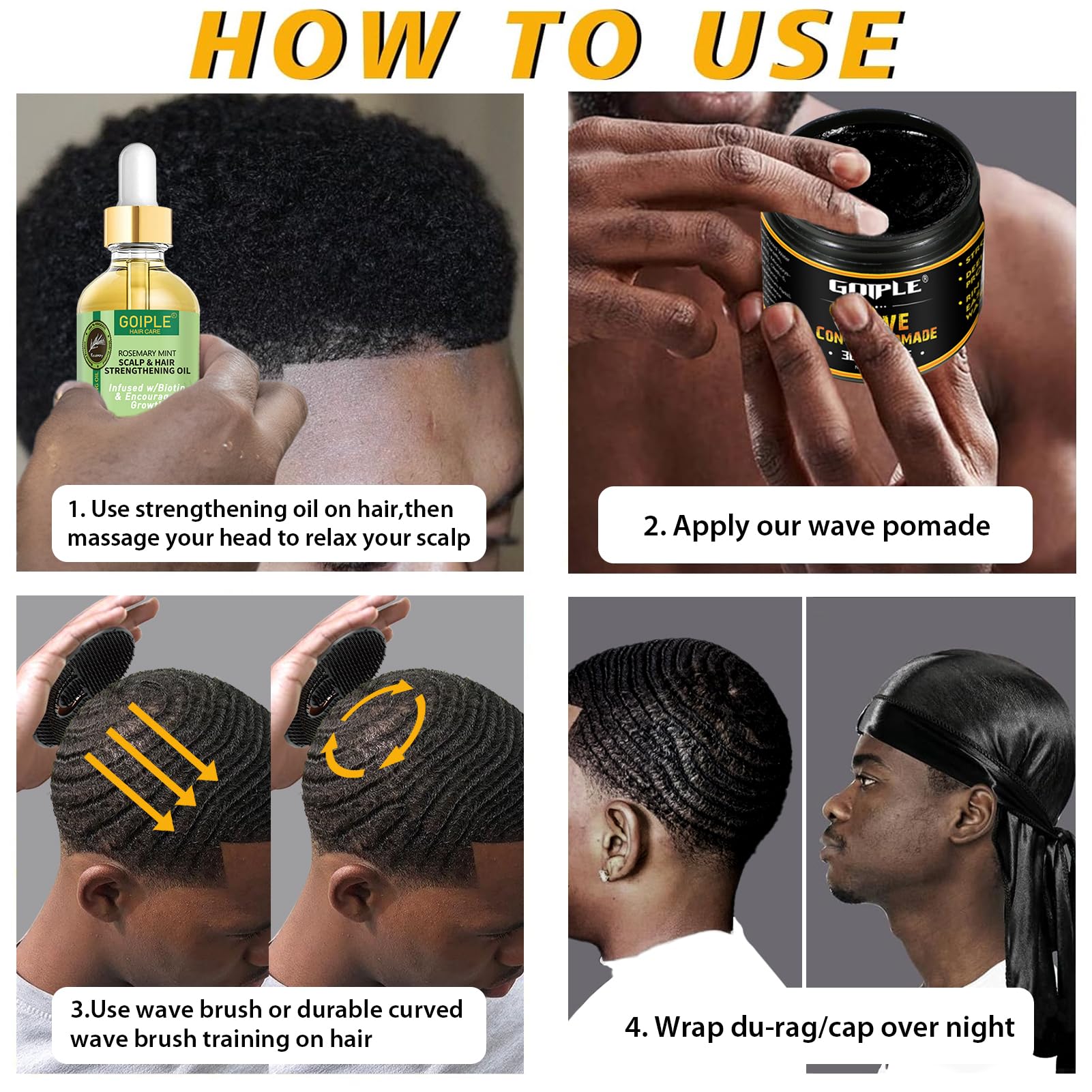 Foto 8 pulgar | Wave Pomade Goiple Natural Wave Strong Hold 120 Ml Con Kit - Venta Internacional.