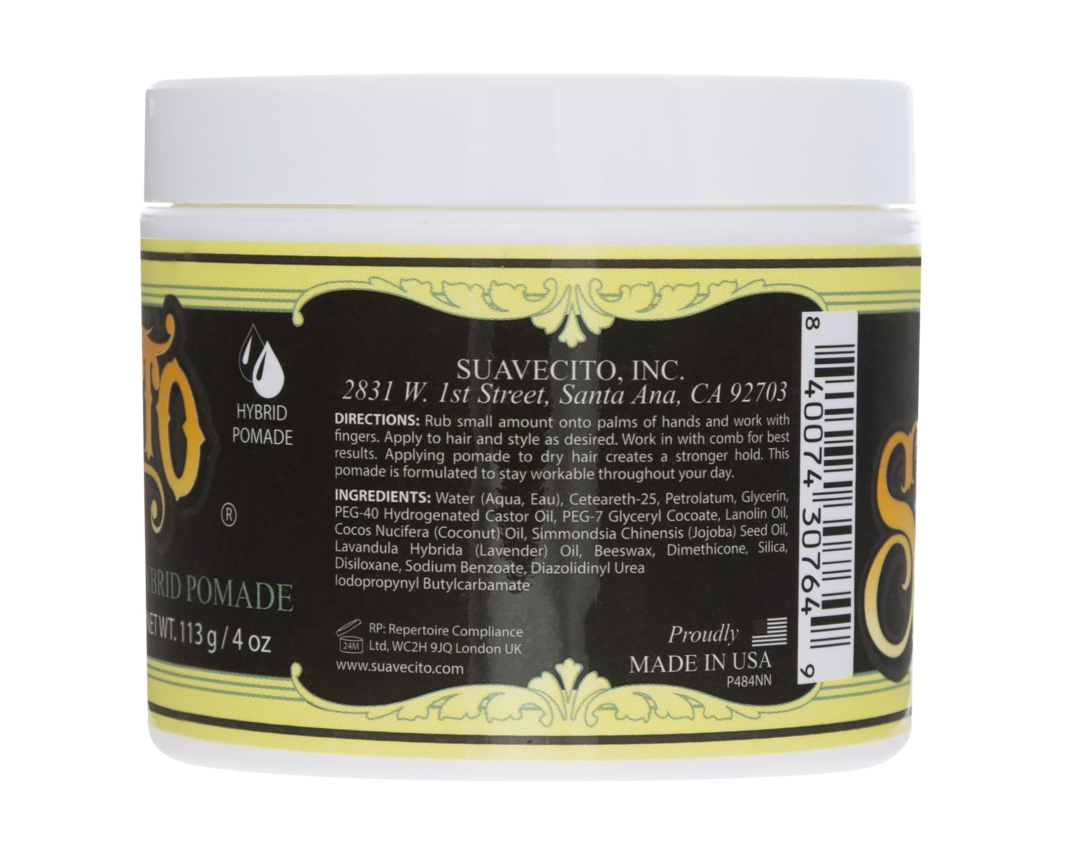Foto 3 | Pomade Suavecito Hybrid, 118 Ml, Fijación Media Y Alto Brillo Para Hombre - Venta Internacional.