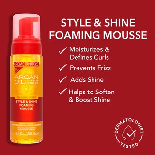 Foto 2 | Mousse Para Peinar Creme Of Nature Con Aceite De Argán Style & Shine, 200 Ml - Venta Internacional.